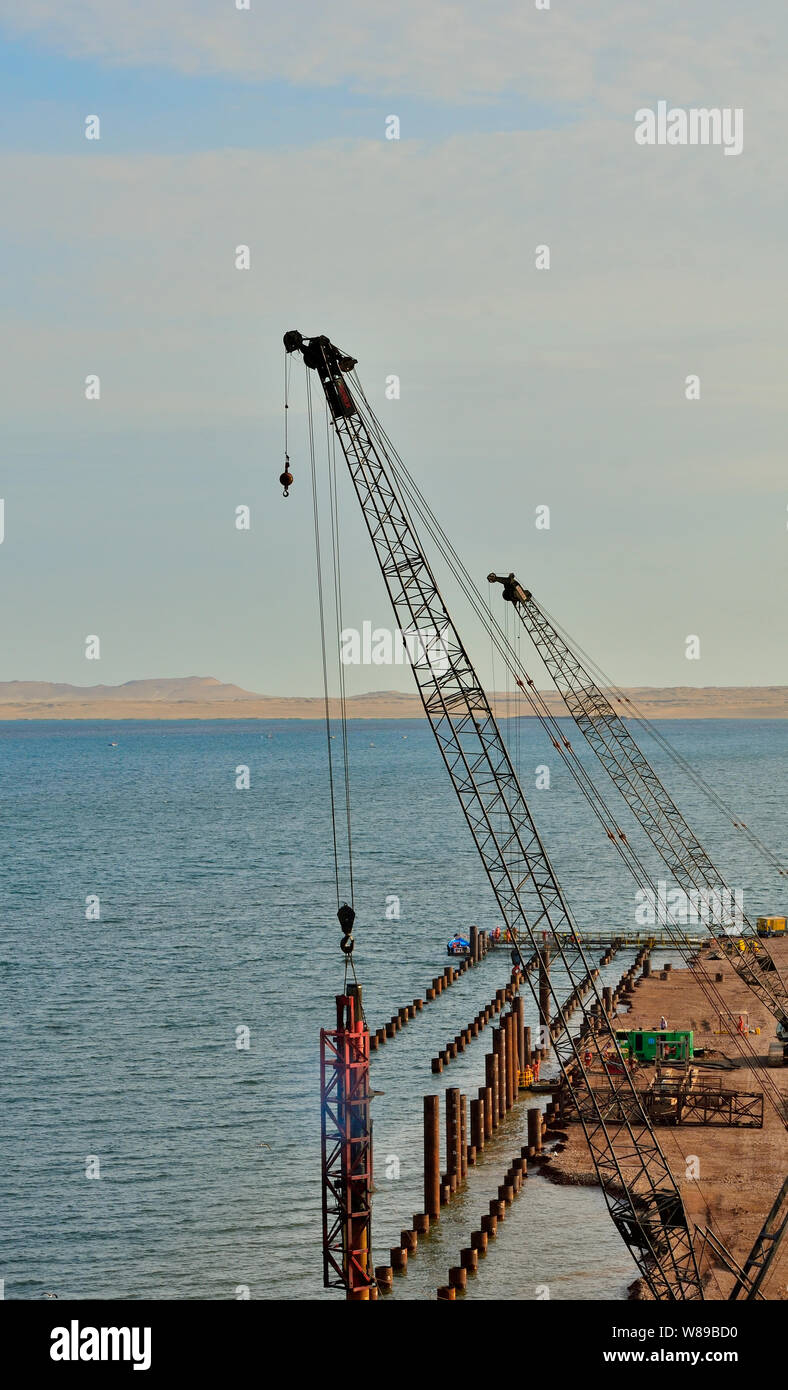 Construction of New Terminal in General San Martin Port in Peru Stock Photo