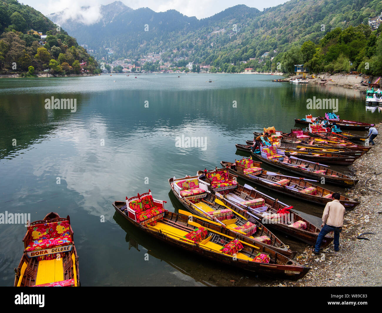 Colorful Tourist Boats Used To Take Tourists On A Boat Ride At Nainital colorful-tourist-boats-used-to-take-tourists-on-a-boat-ride-at-nainital