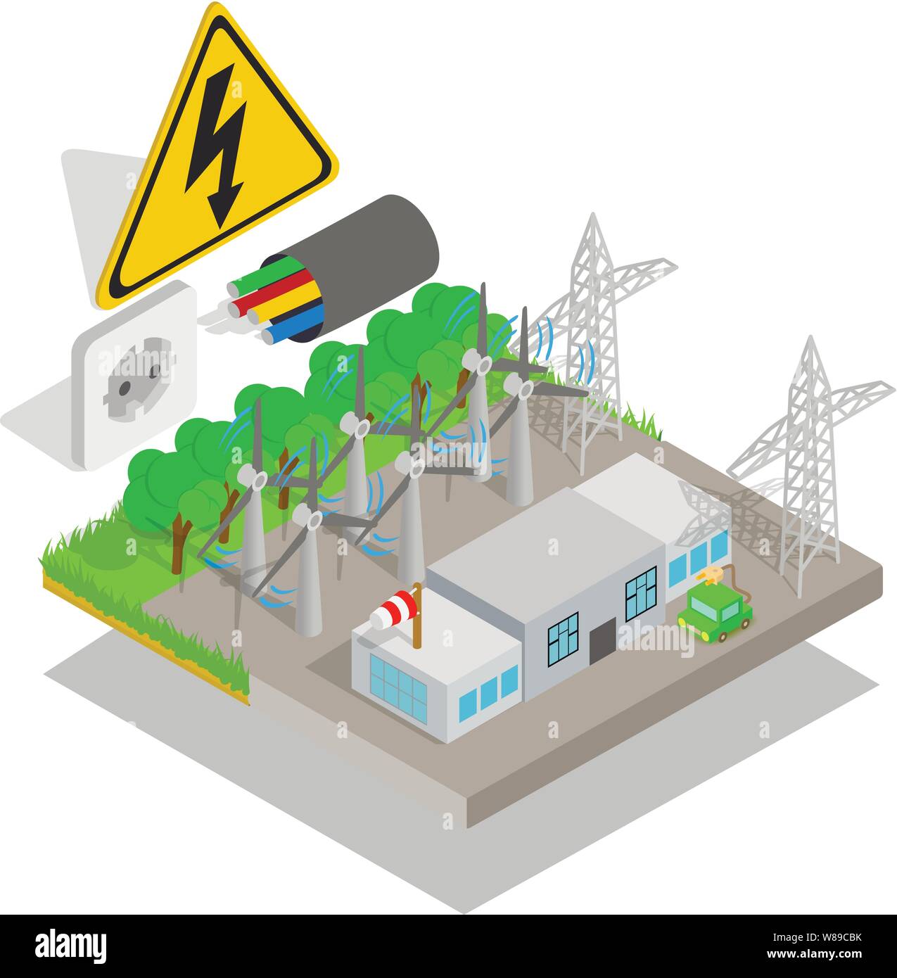 Wind turbine concept banner, isometric style Stock Vector Image & Art ...