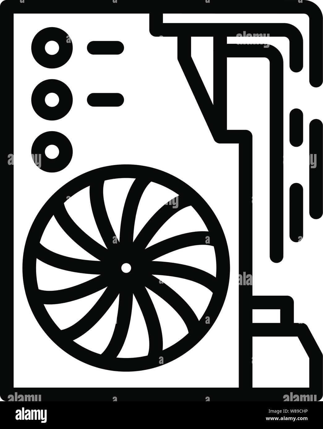 Video card icon, outline style Stock Vector
