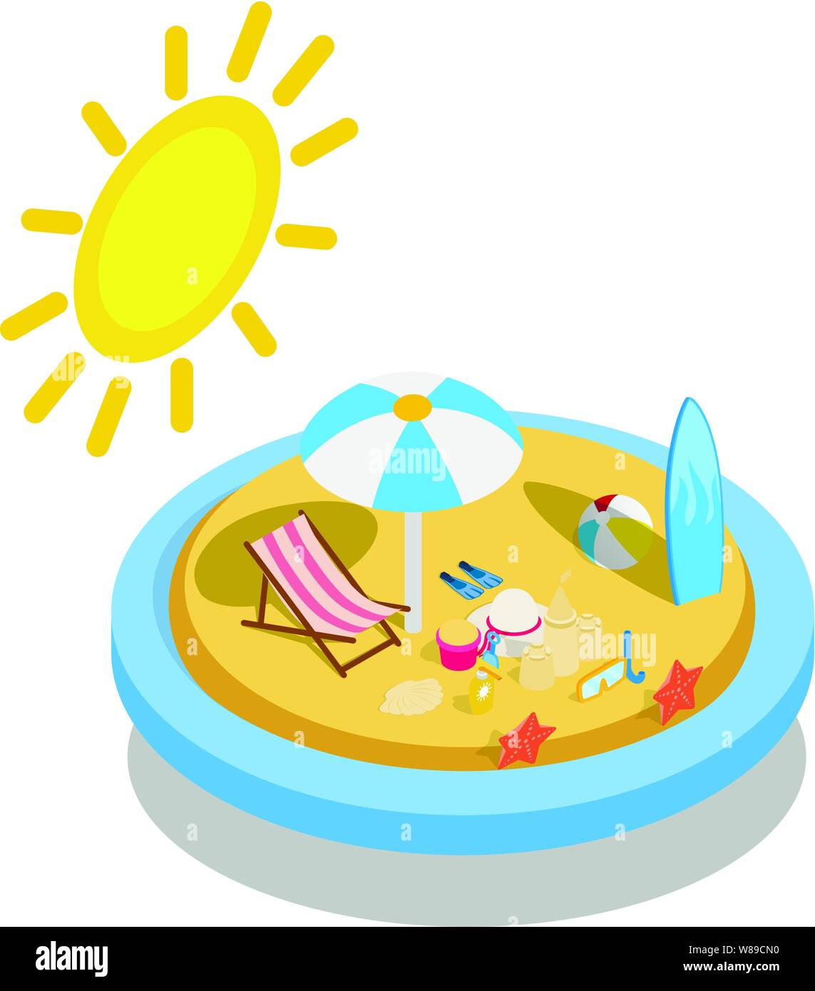 Beachfront concept banner, isometric style Stock Vector Image & Art - Alamy