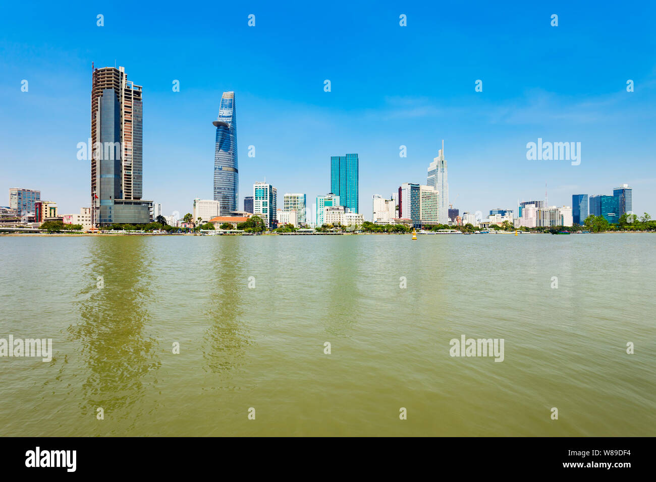 Ho Chi Minh city skyline aerial panoramic view. Ho Chi Minh is the