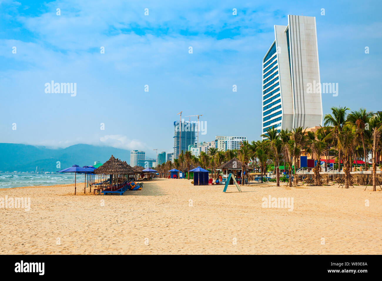 Danang My Khe city beach in the centre of Da Nang city in Vietnam Stock Photo