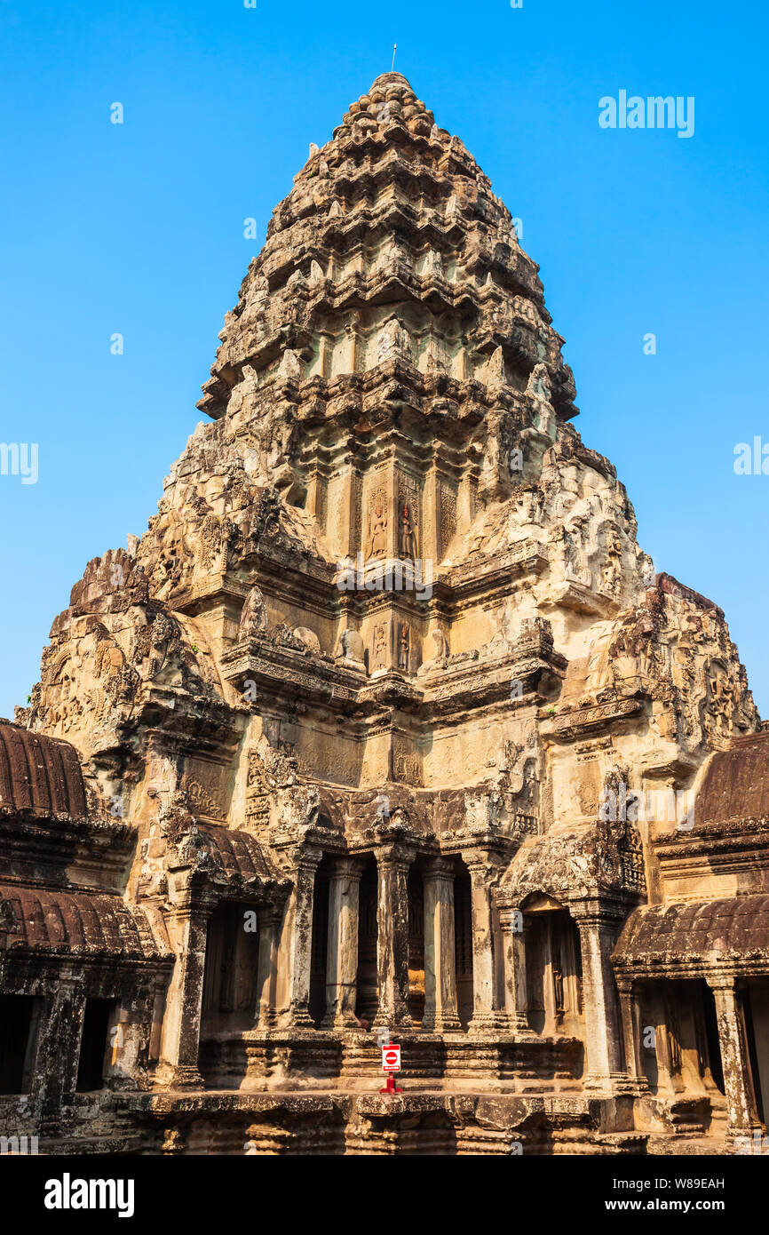 Main tower of Angkor Wat temple in Siem Reap in Cambodia. Angkor Wat is