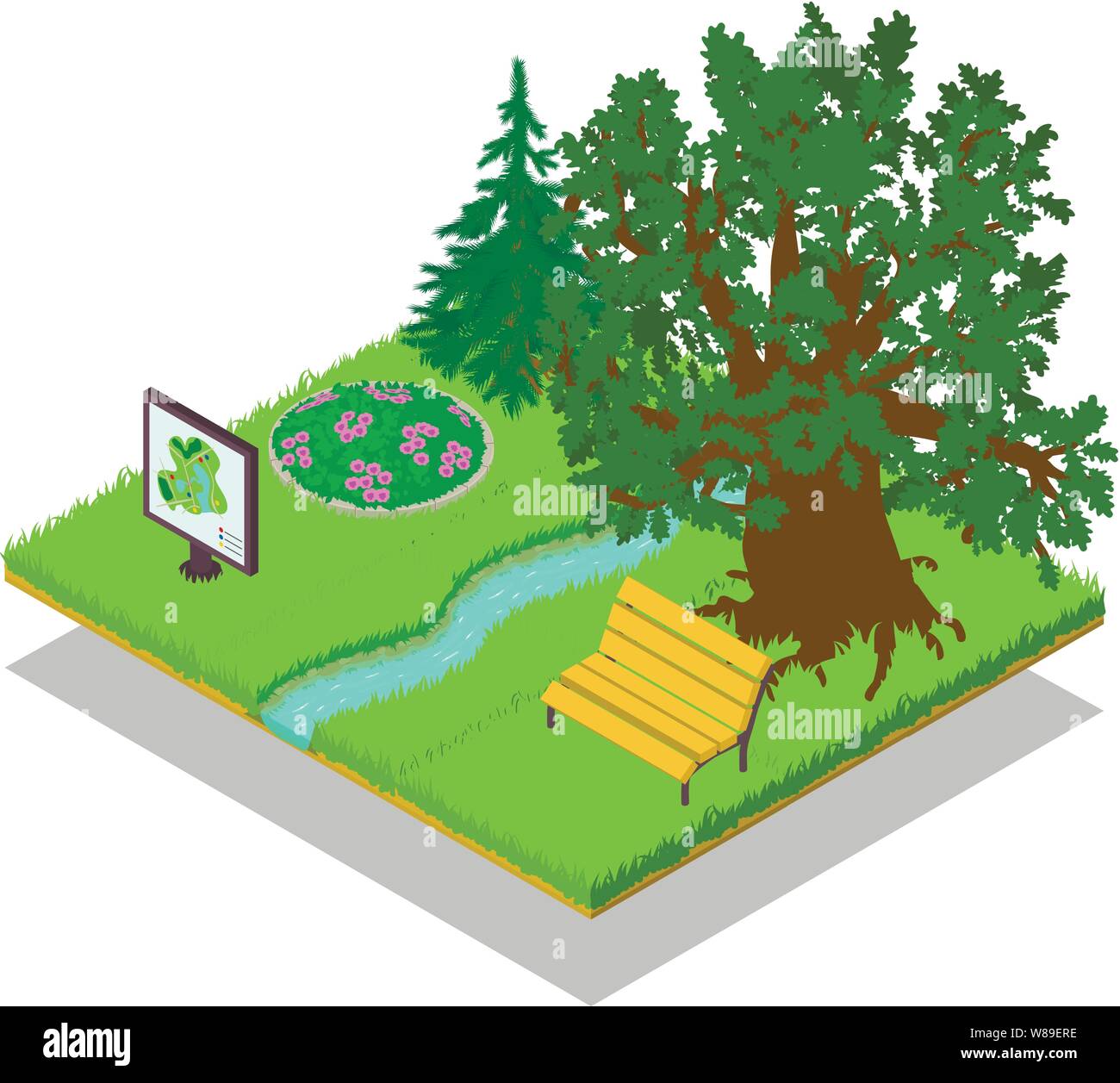 Parkland concept banner, isometric style Stock Vector