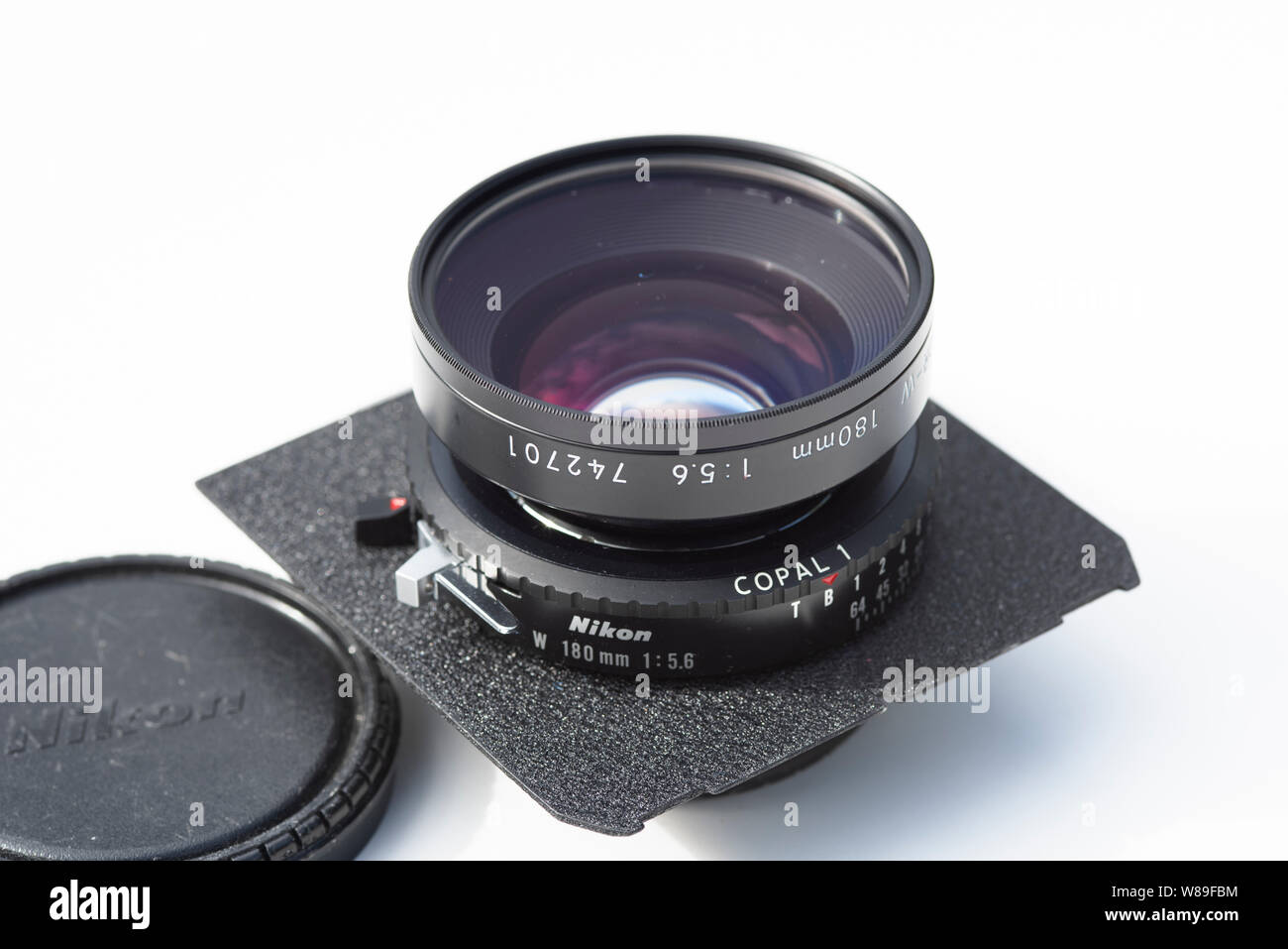 Nikkor-W 180mm f/5.6 lens for large format cameras Stock Photo