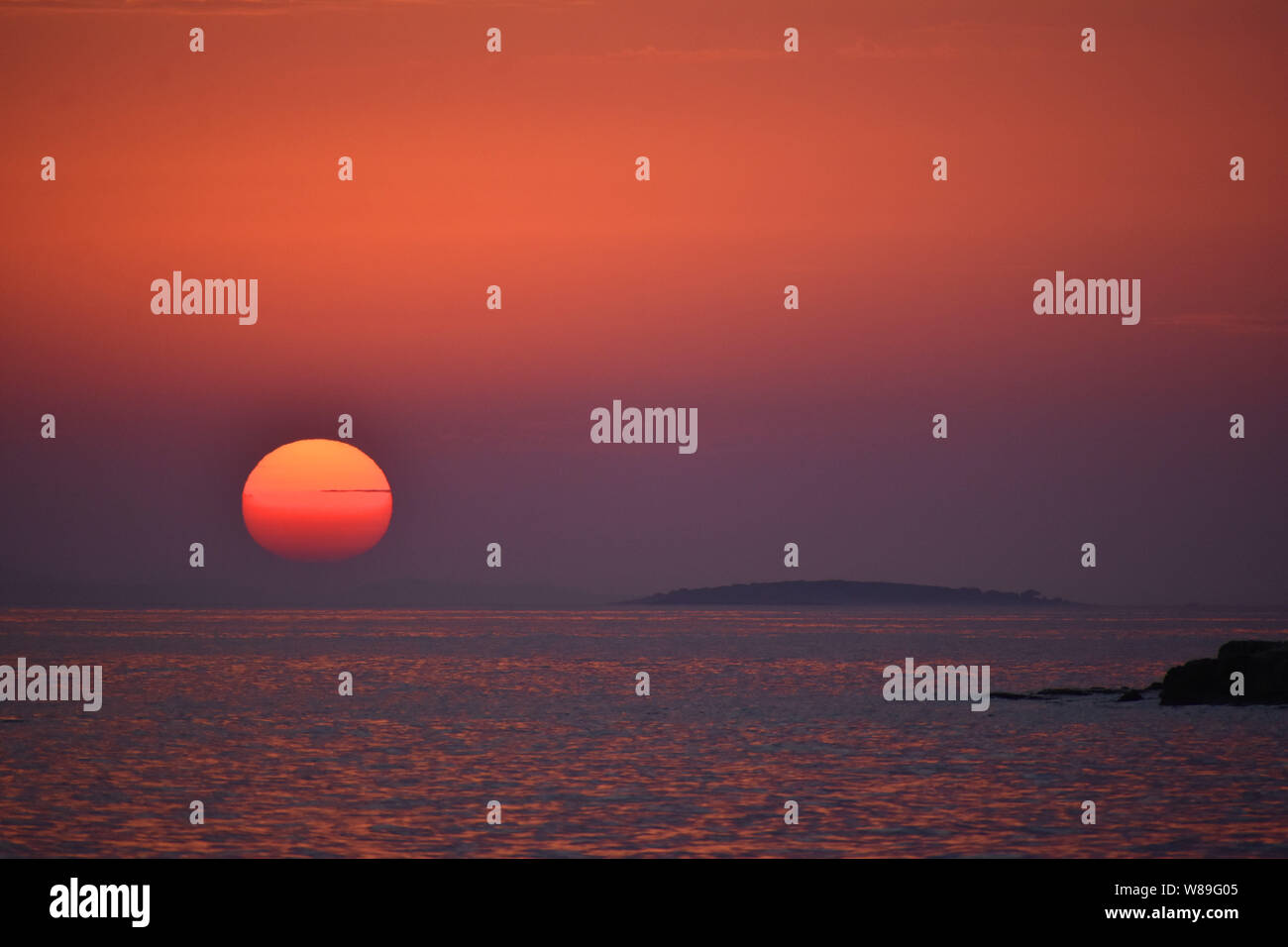Sunset over Kornati Islands , Murter Croatia Stock Photo