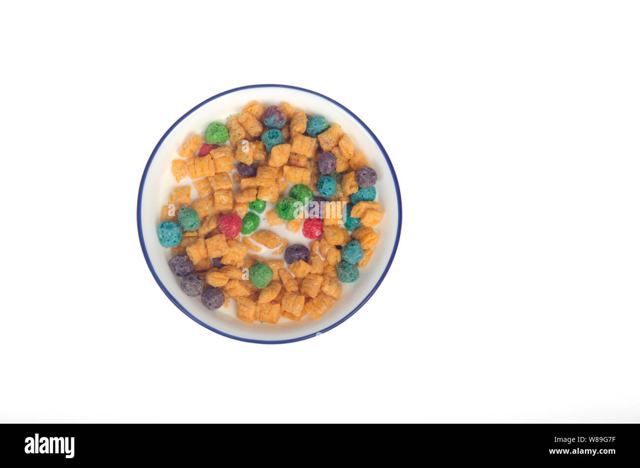 Bowl of Quaker Oats Cap’n Crunch Berries with milk Stock Photo