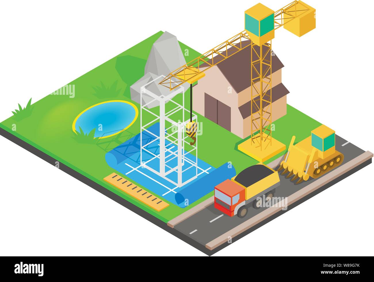 Erect concept banner, isometric style Stock Vector Image & Art - Alamy