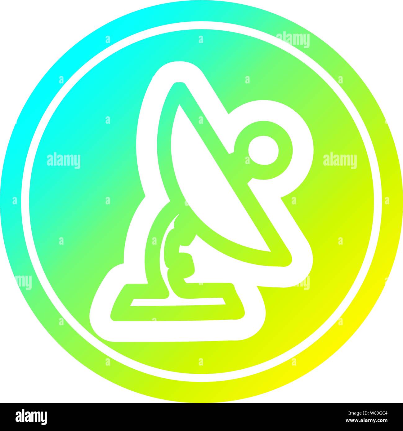 satellite dish circular icon with cool gradient finish Stock Vector