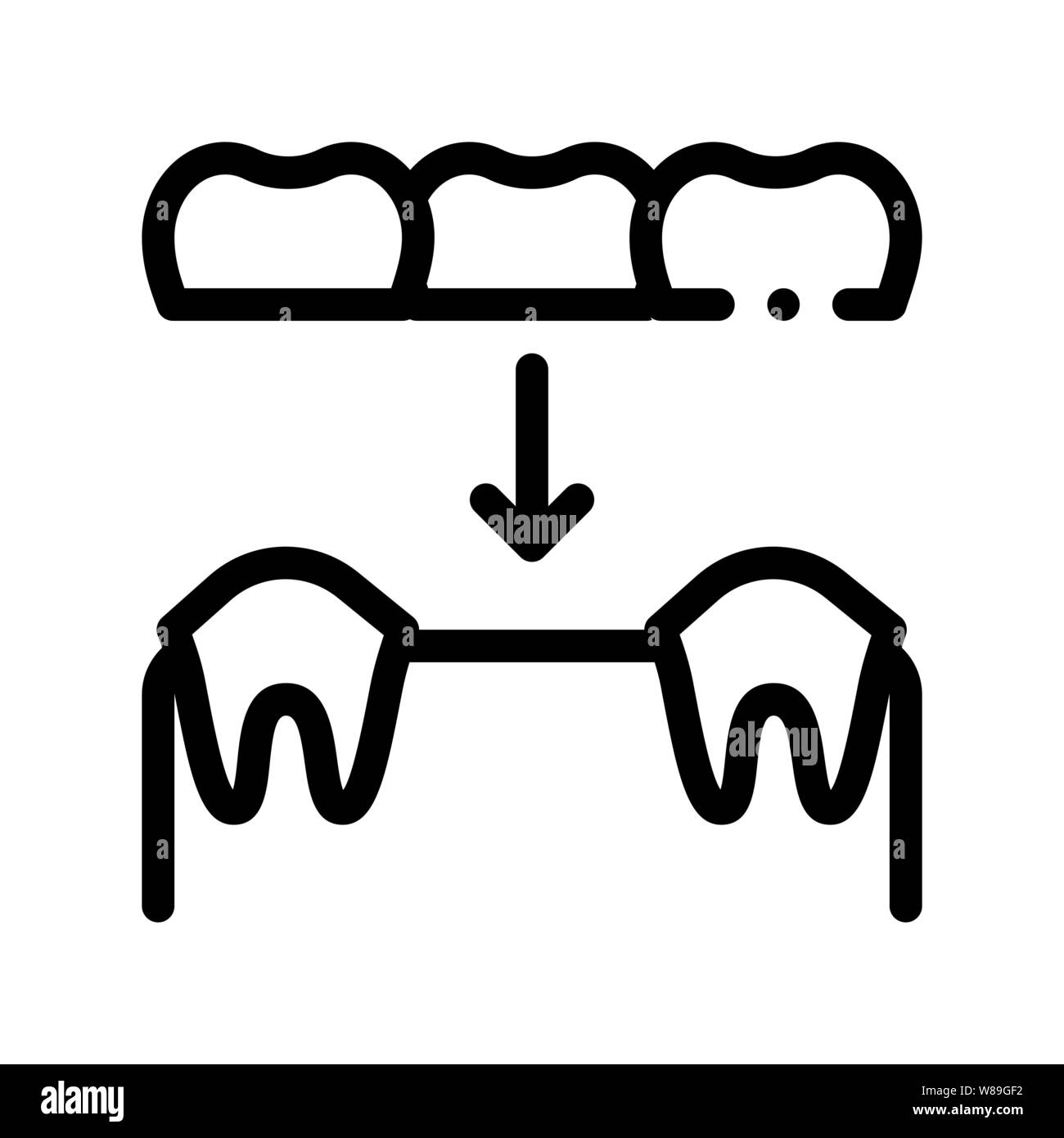 Dental Prosthesis Stomatology Vector Sign Icon Stock Vector