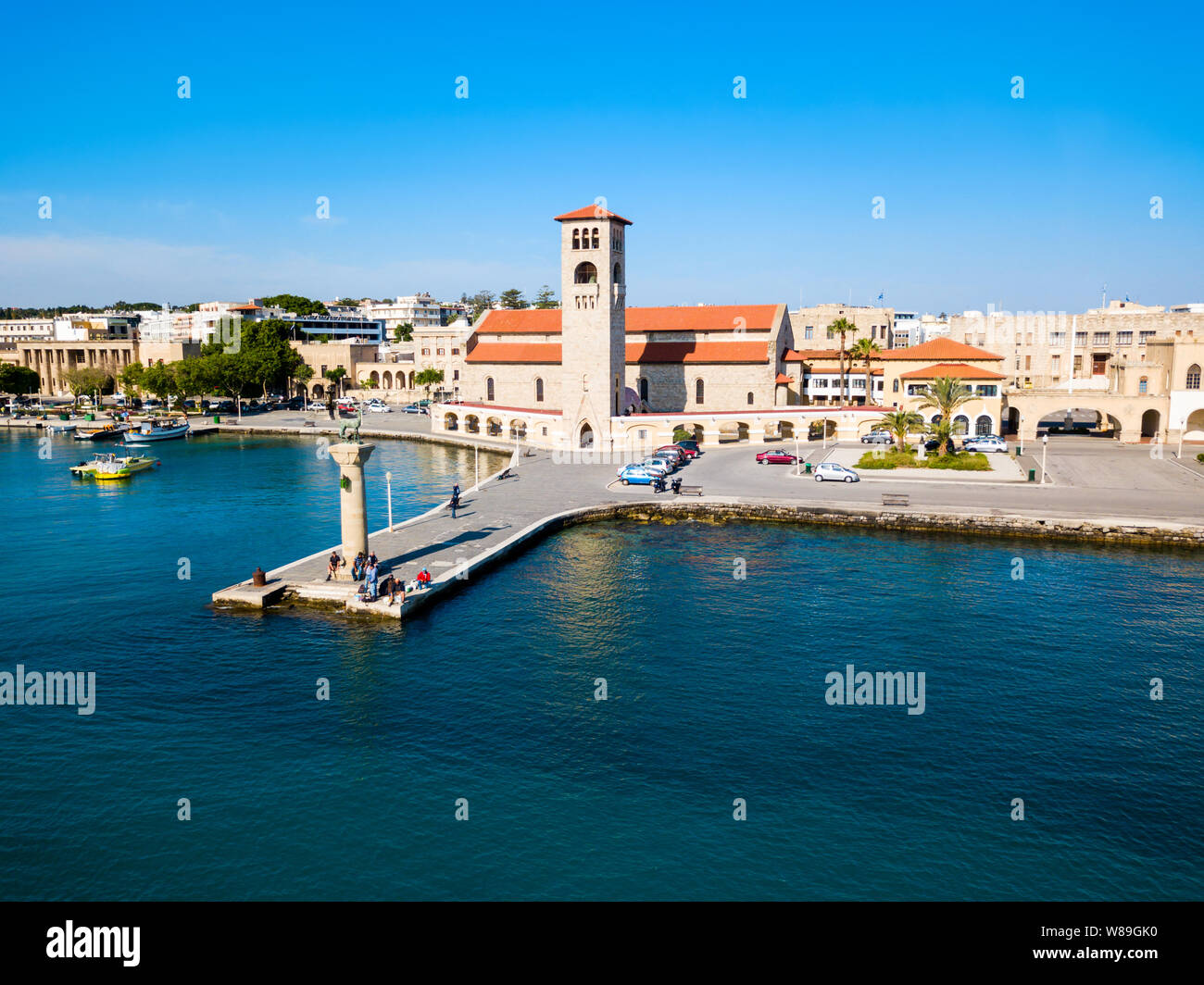 Colossus of rhodes drone view hi-res stock photography and images - Alamy