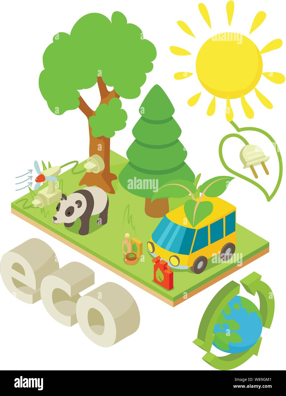 Eco concept banner, isometric style Stock Vector Image & Art - Alamy