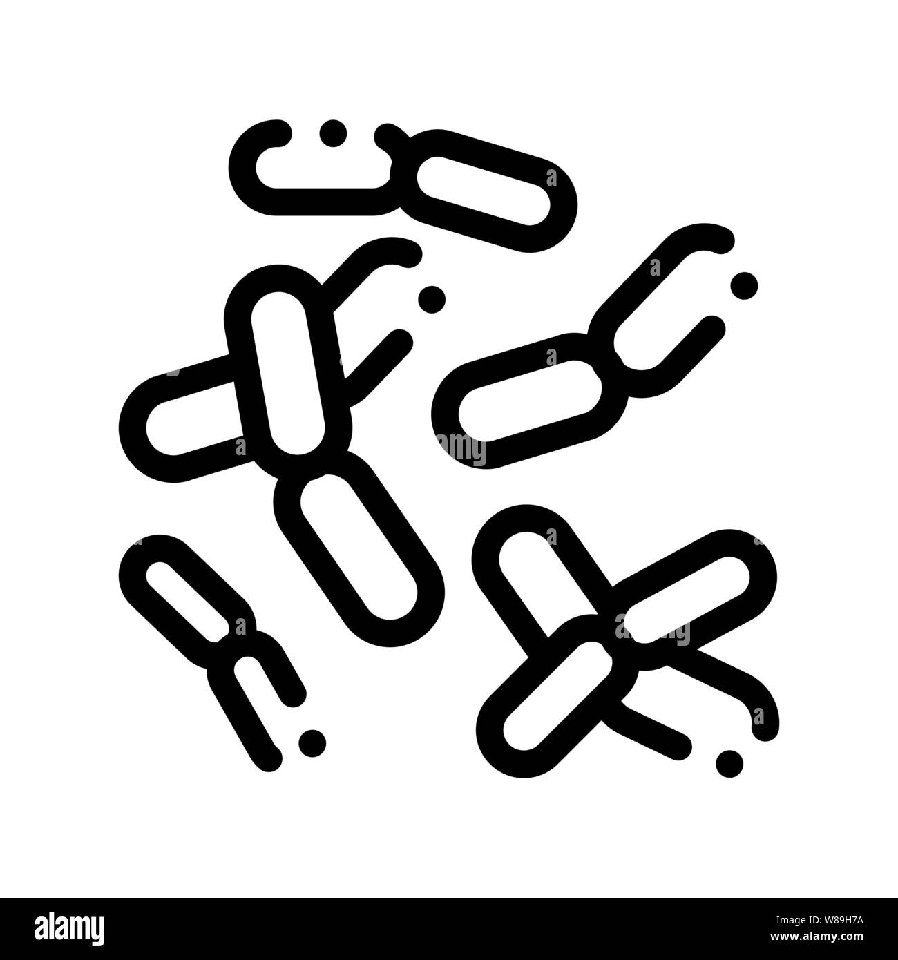 Biology Micro Bacteria Vector Sign Thin Line Icon Stock Vector Image ...