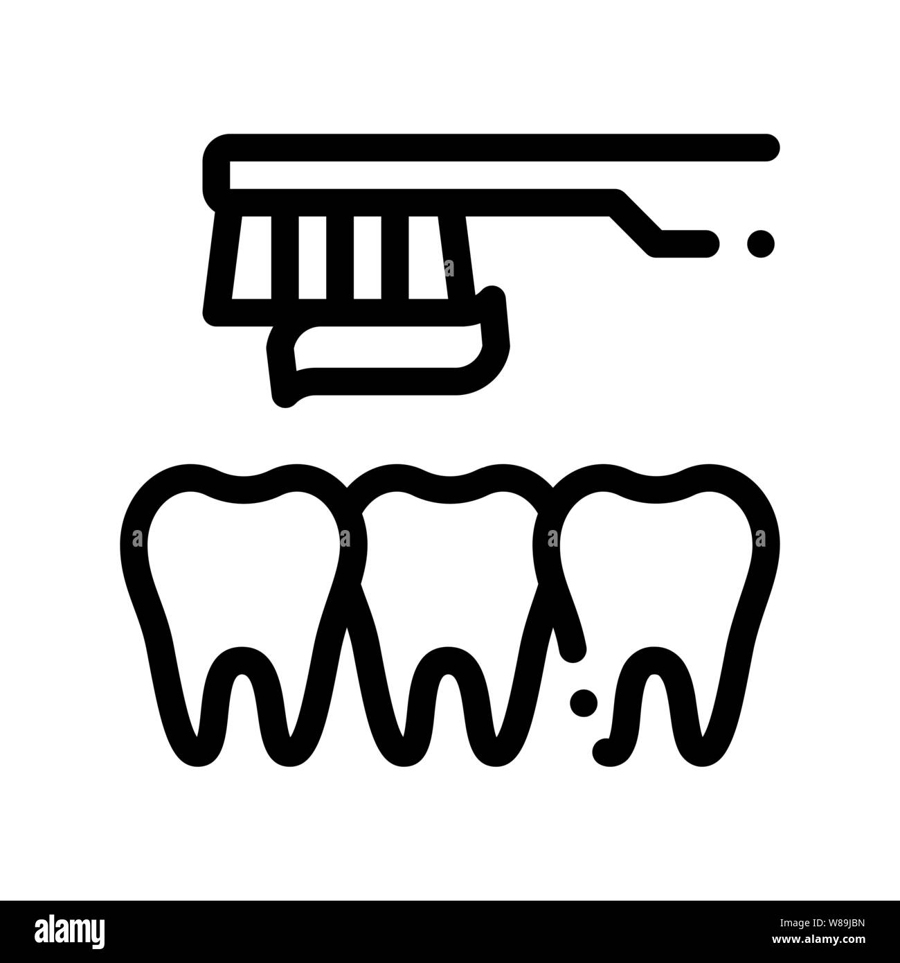 Dentist Teeth Cleaning Vector Thin Line Sign Icon Stock Vector Image ...