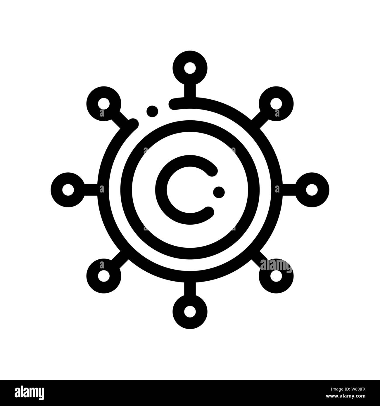 Danger Bacillus Bacteria Vector Thin Line Icon Stock Vector Image & Art ...