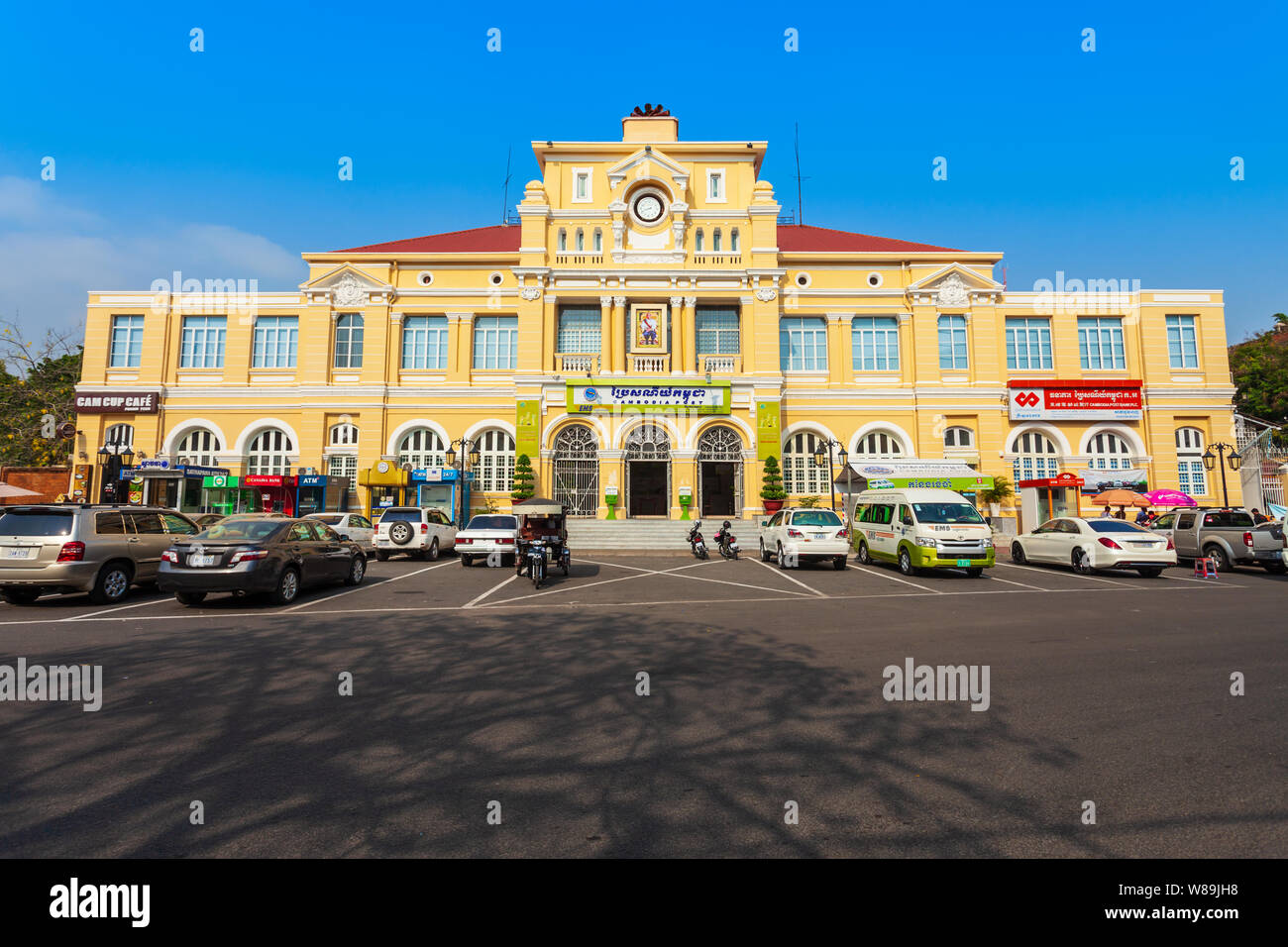 PHNOM PENH, CAMBODIA - MARCH 24, 2018: Cambodia Post Office main building in Phnom Penh city in Cambodia Stock Photo