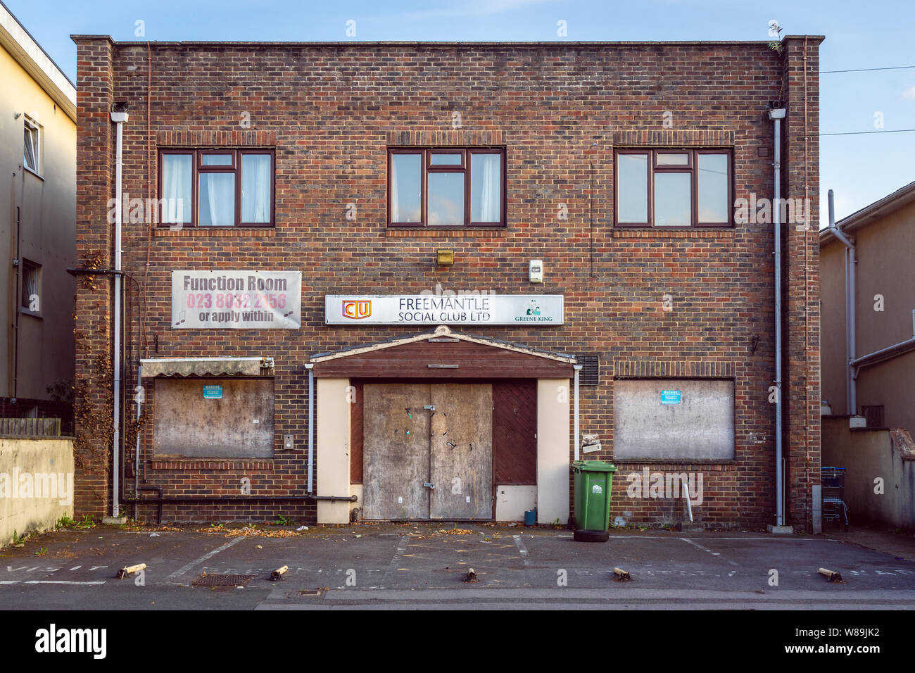 The recently closed down Freemantle Social Club along Waterloo Road in Southampton Freemantle district July 2019, Southampton, Hampshire, England, UK Stock Photo