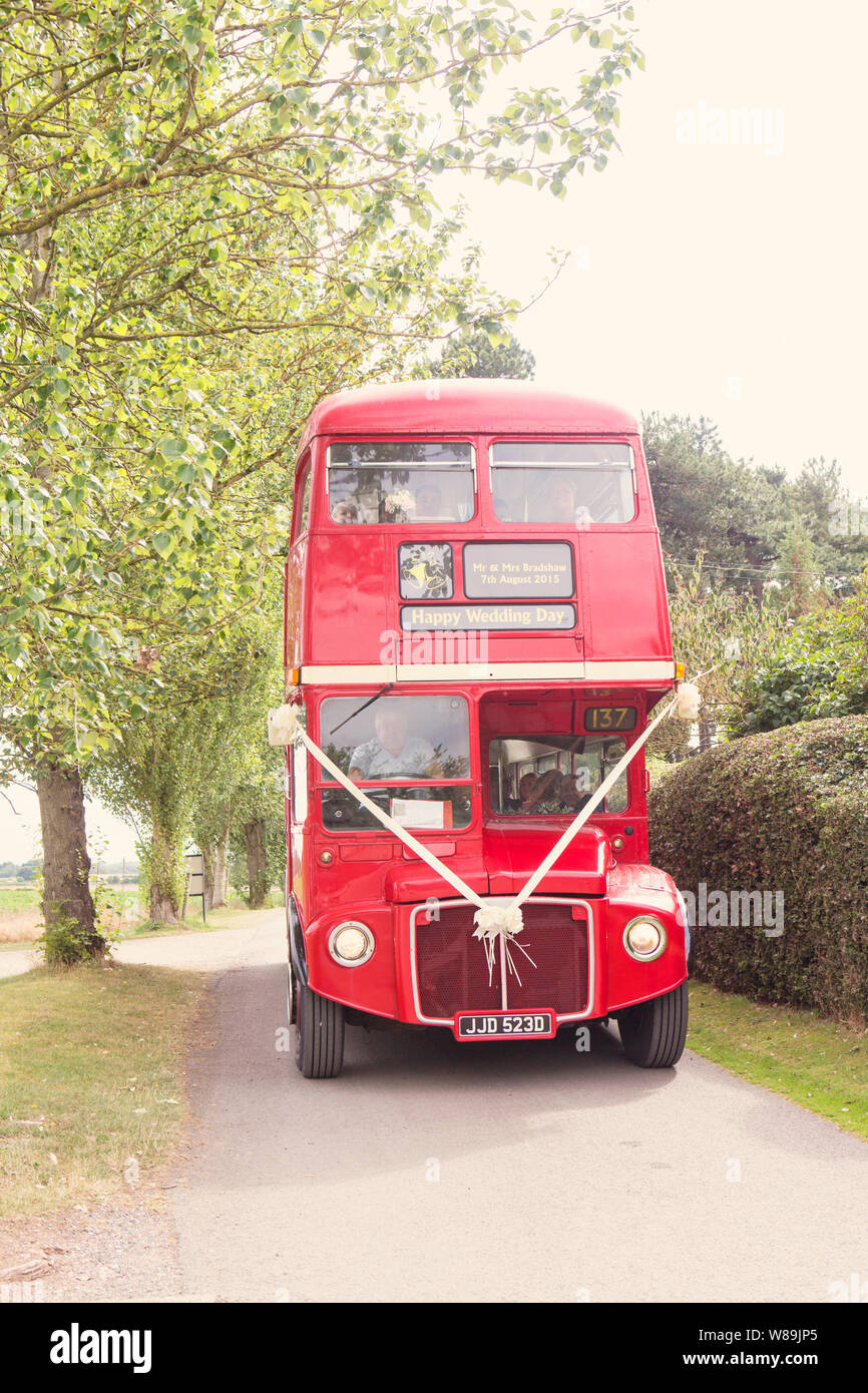 Red Wedding Bus Stock Photo 263285069 Alamy