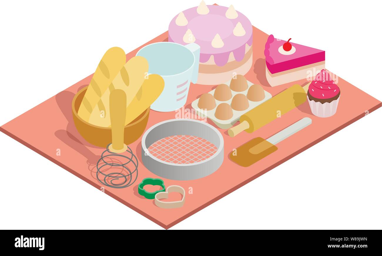 Tea day concept banner, isometric style Stock Vector