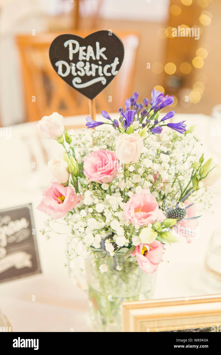 Country Style Wedding Table Decorations Stock Photo - Alamy