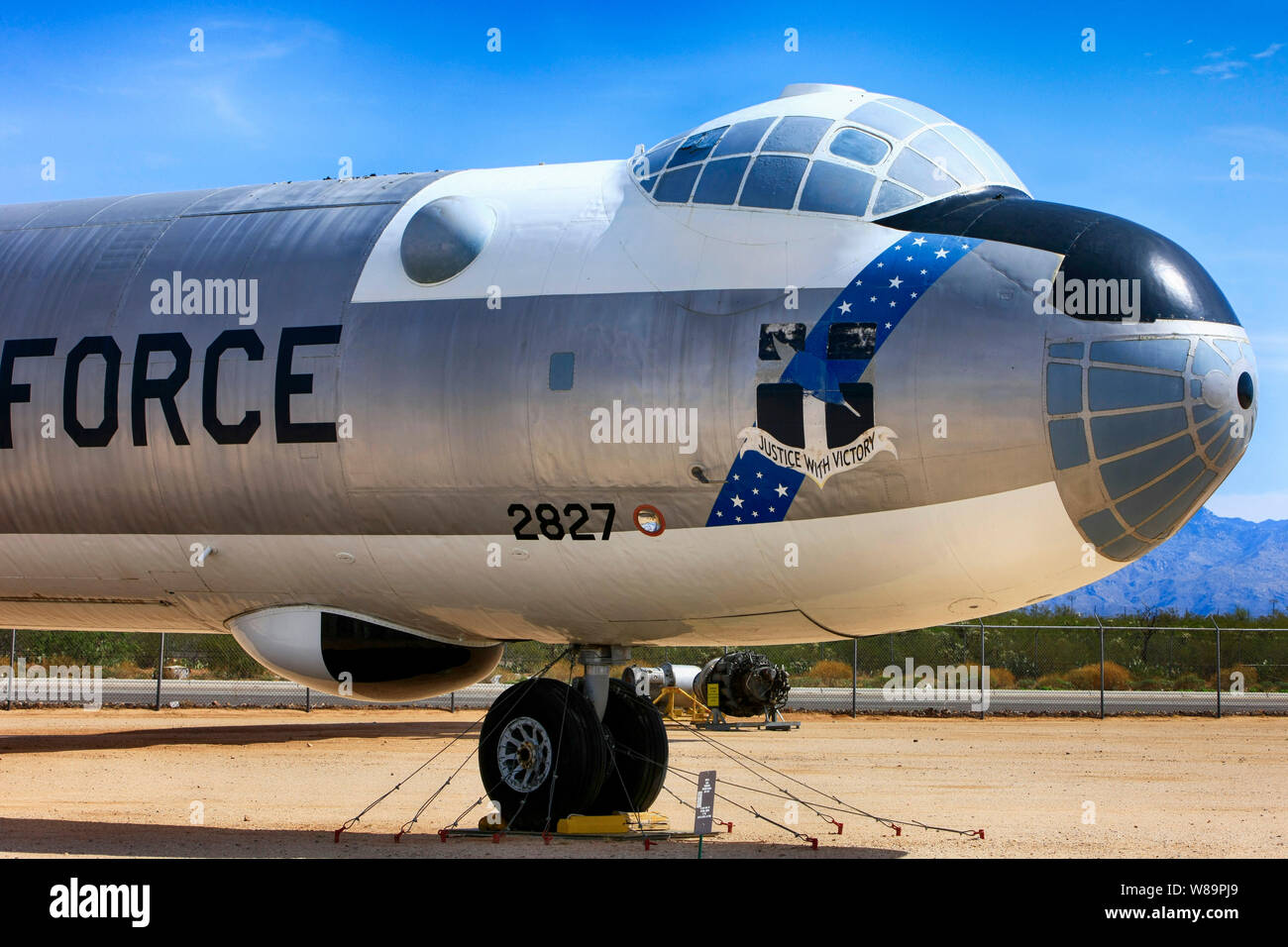 The cockpit and nose of the 1950s Convair B-36 Peacemaker USAF SAC Cold War  bomber plane - the largest bomber plane ever built Stock Photo - Alamy