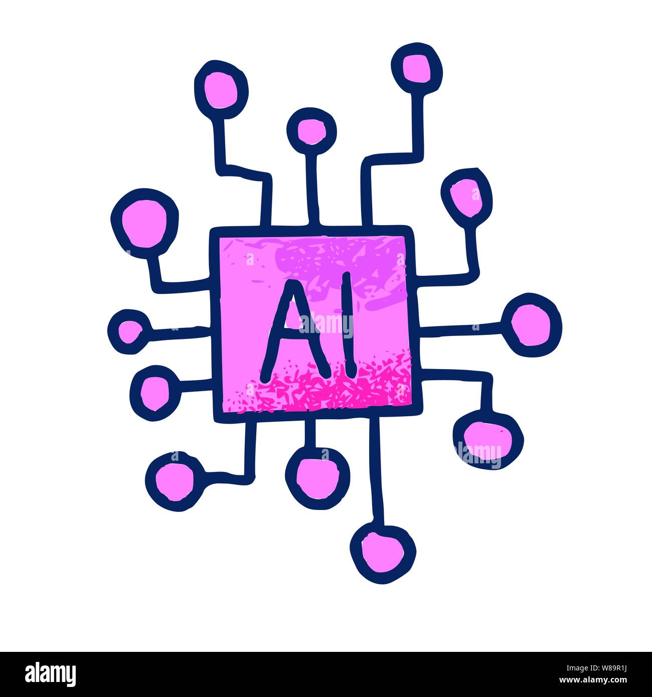 AI sign isolated on white background. Artificial intelligence symbol ...