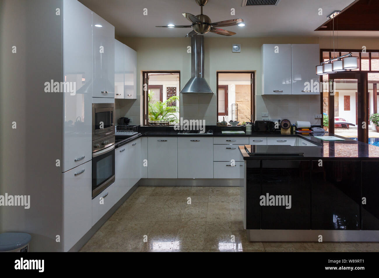 Modern kitchen in villa, Phuket, Thailand Stock Photo