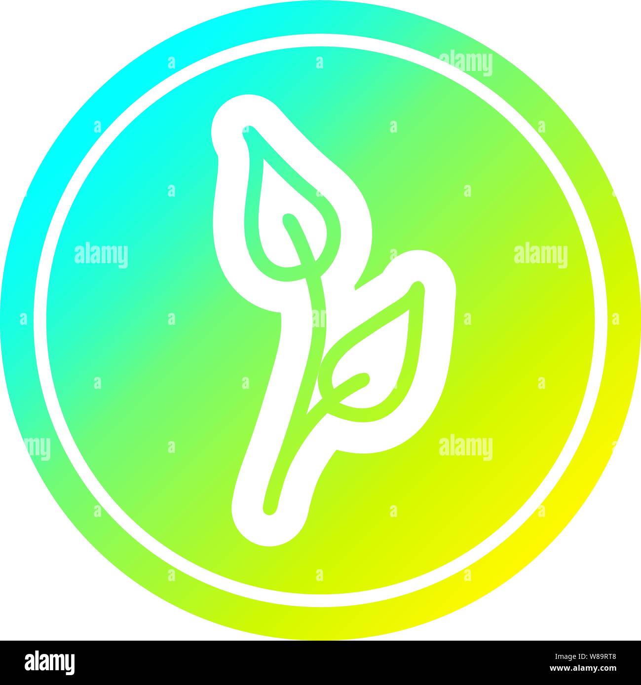 natural leaf circular icon with cool gradient finish Stock Vector Image ...