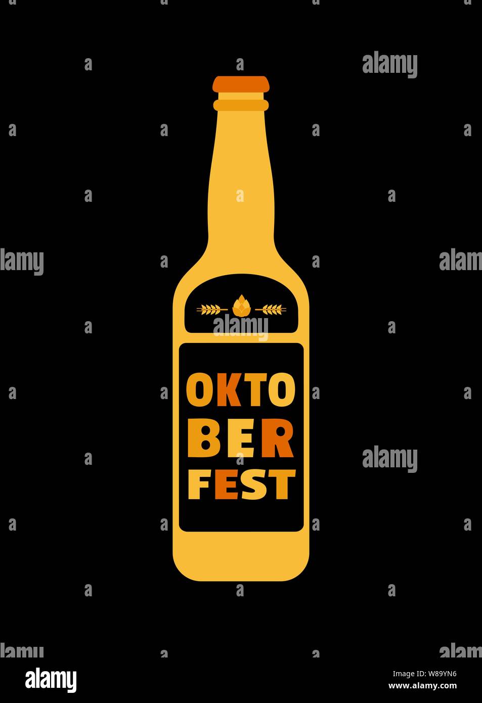 Oktoberfest hand drawn flat color vector icon Stock Vector