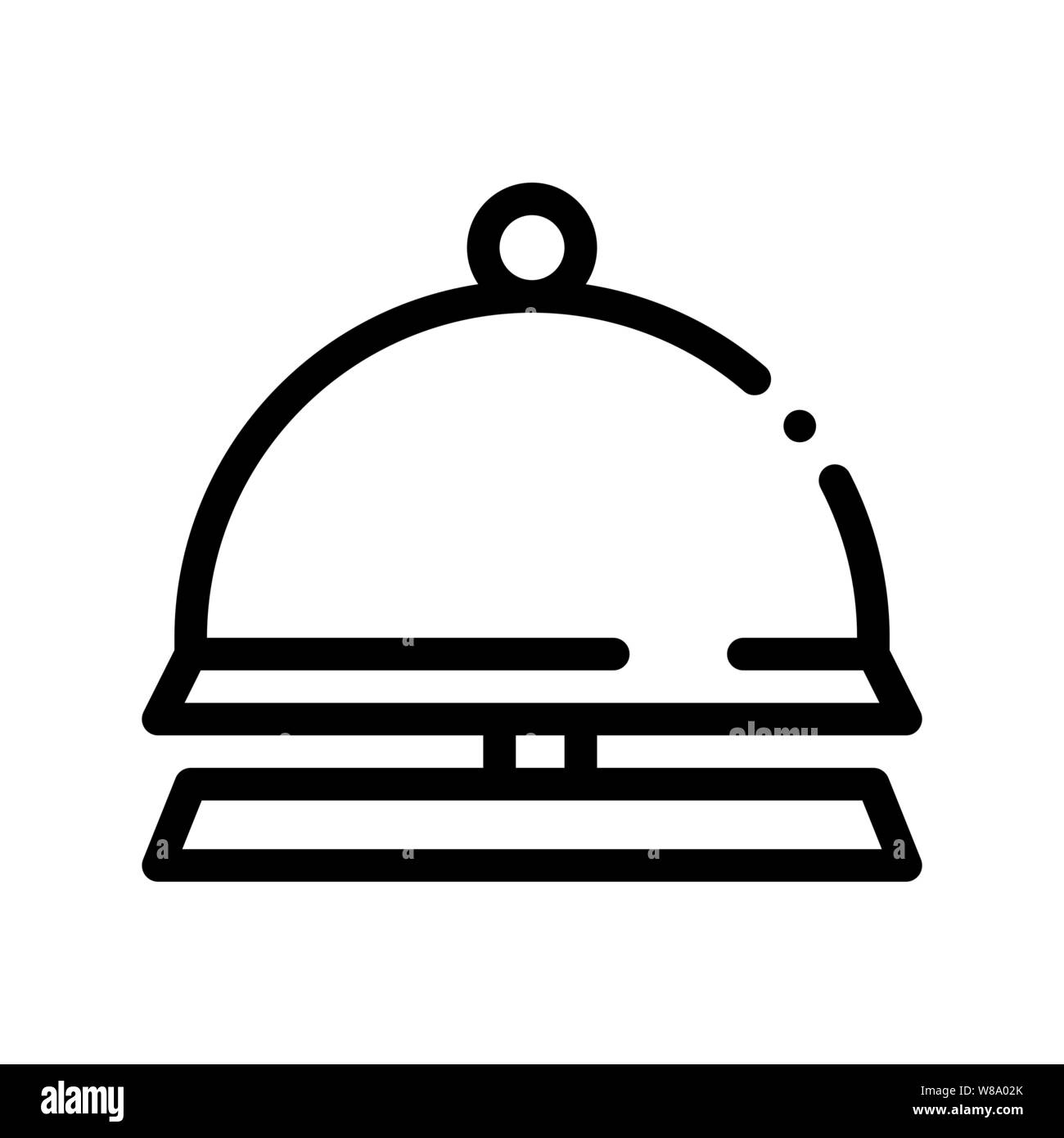 Reception Equipment Bell Vector Thin Line Icon Stock Vector
