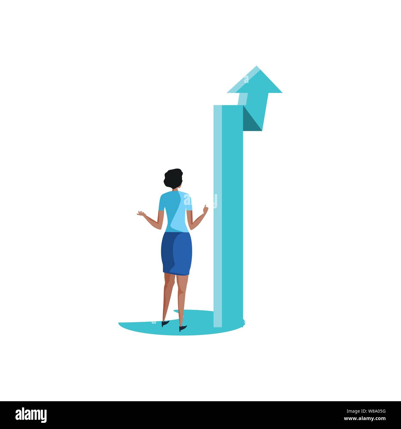 business woman elegant with arrow up vector illustration design Stock ...