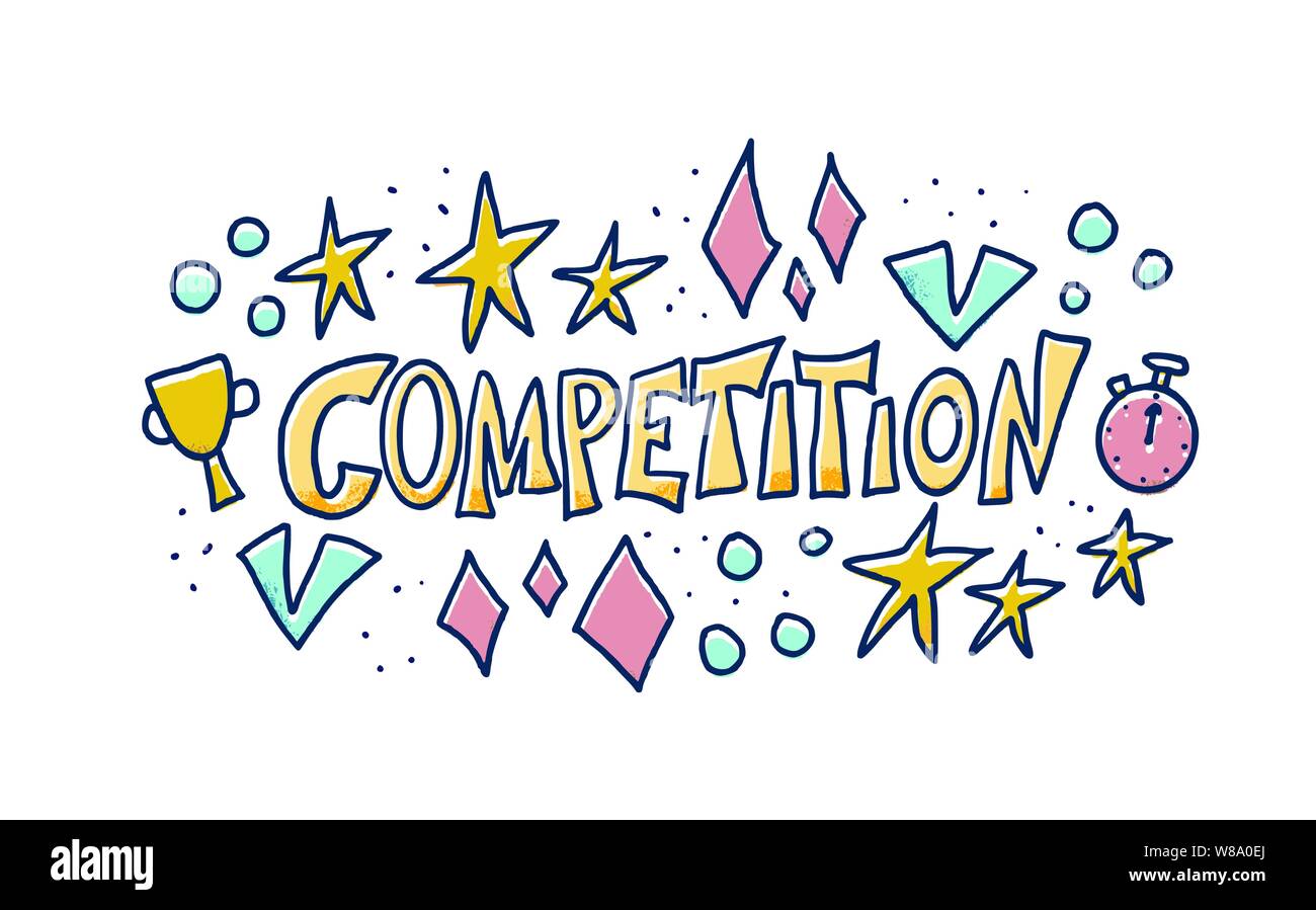 Competition emblem with decoration isolated on white background. Quote ...