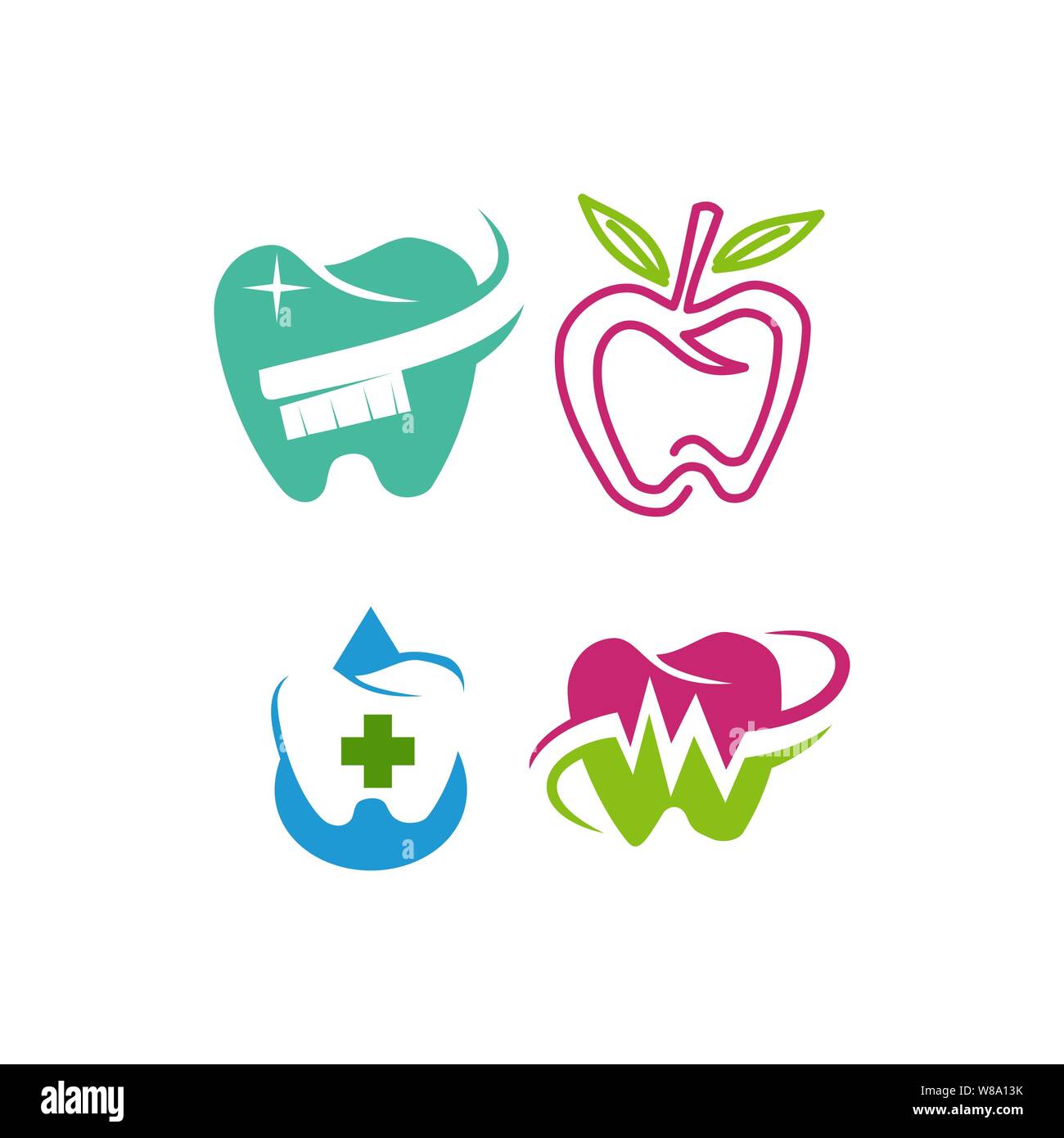 Dental Clinic Logo Tooth abstract design vector template Set Stock ...