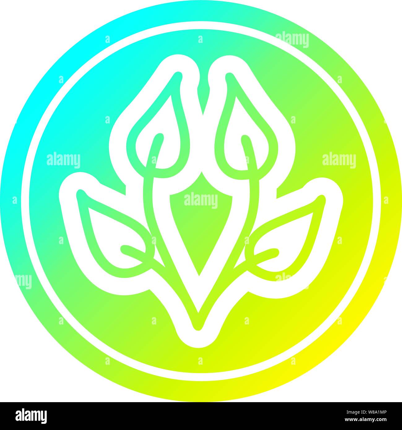 natural leaf circular icon with cool gradient finish Stock Vector Image ...