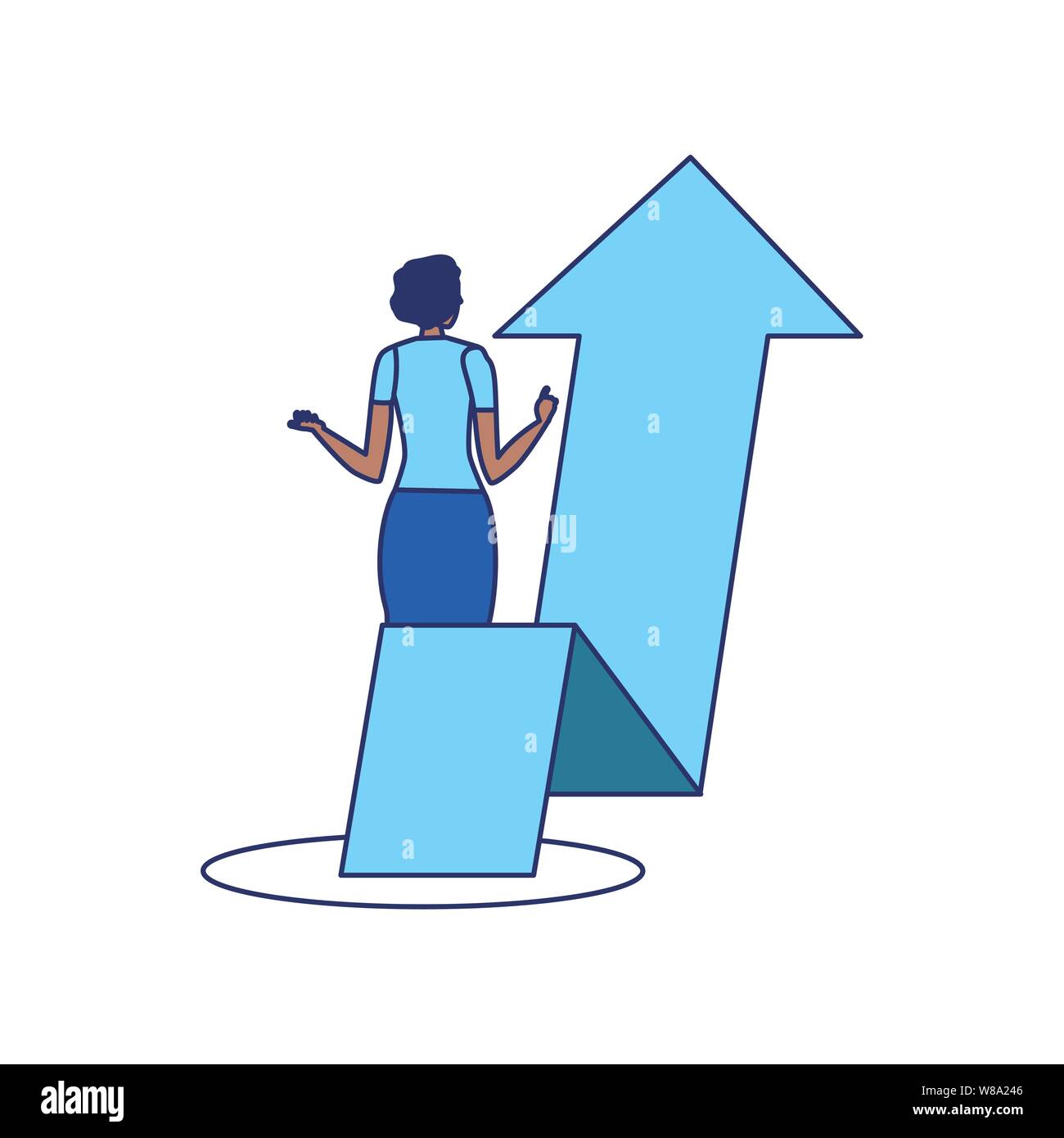 business woman elegant with arrow up vector illustration design Stock ...