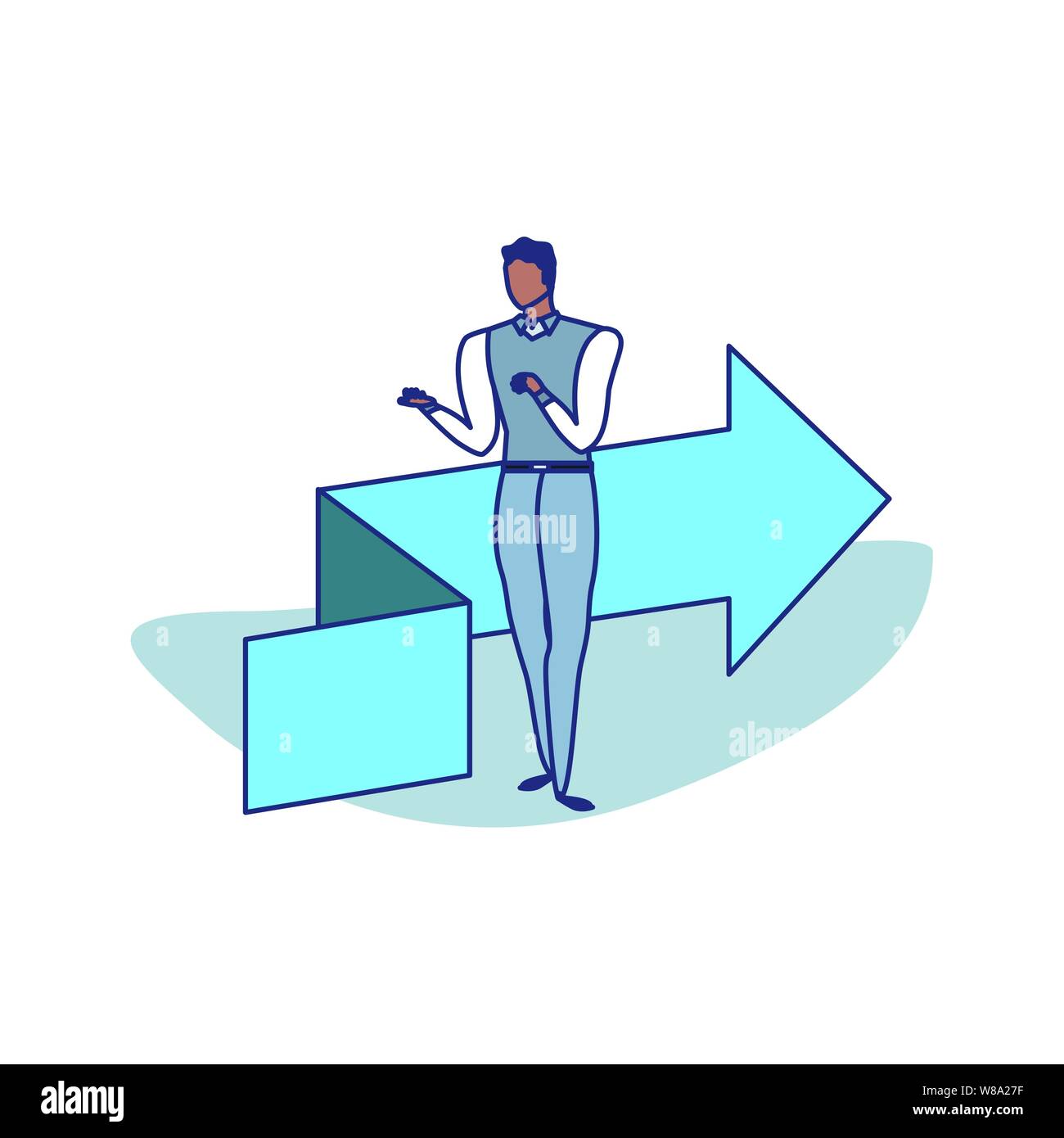 business man elegant with arrow vector illustration design Stock Vector ...