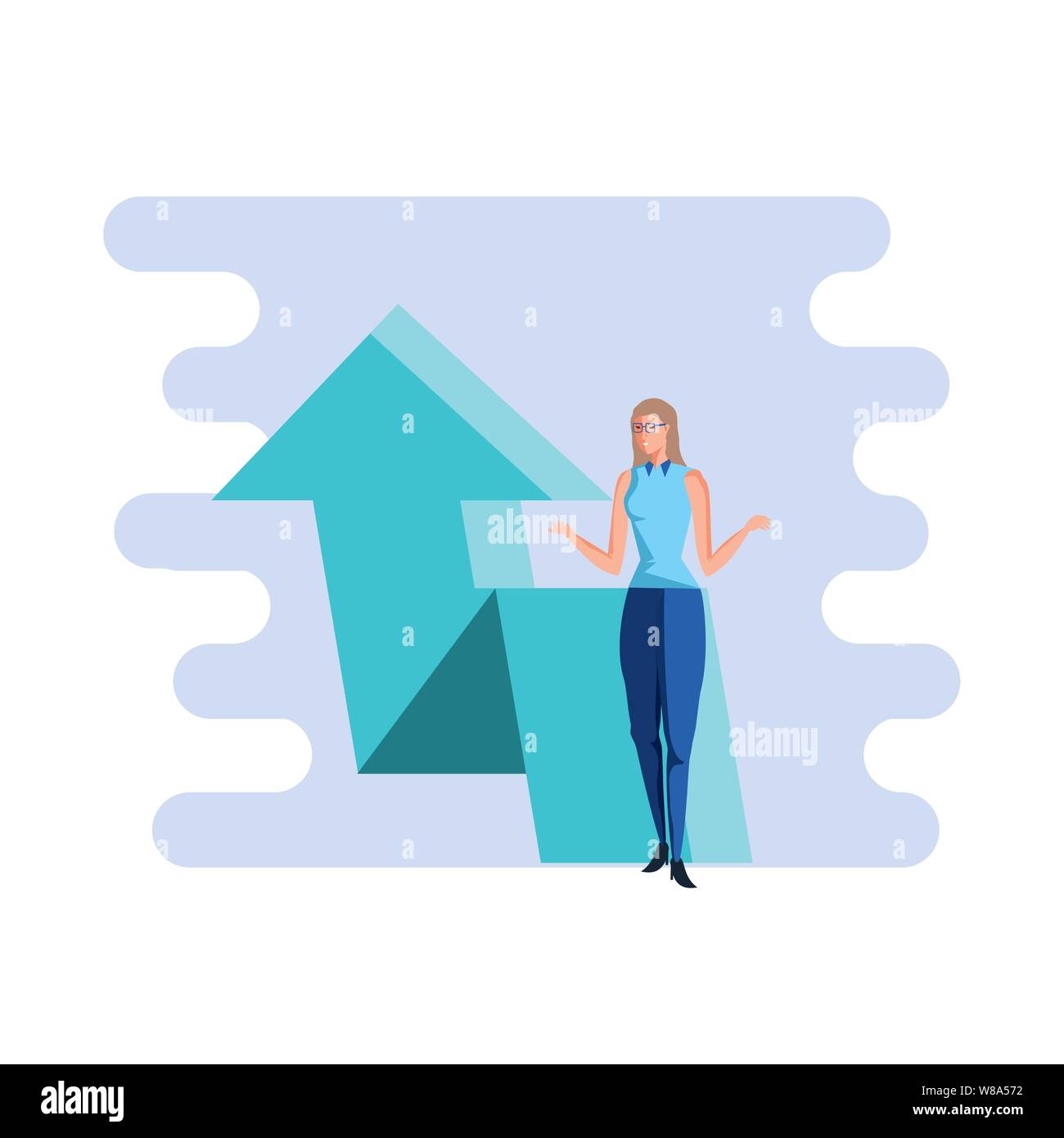 business woman elegant with arrow up vector illustration design Stock ...