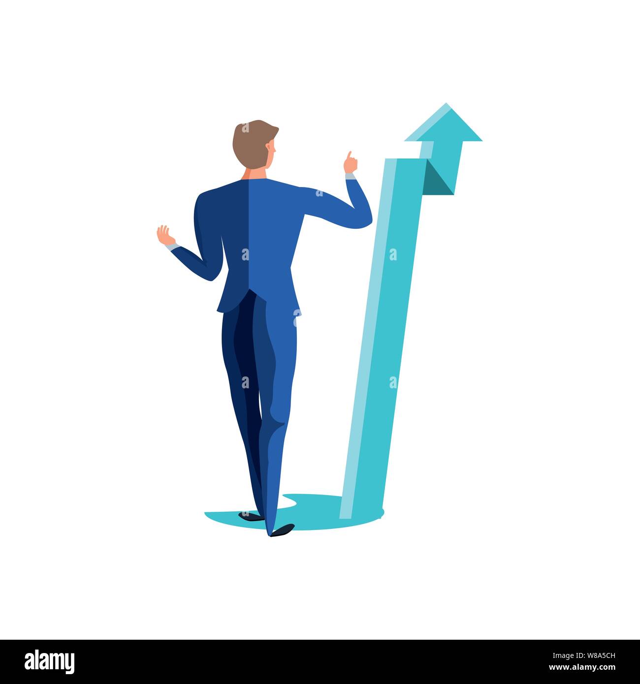 business man elegant with arrow up vector illustration design Stock ...