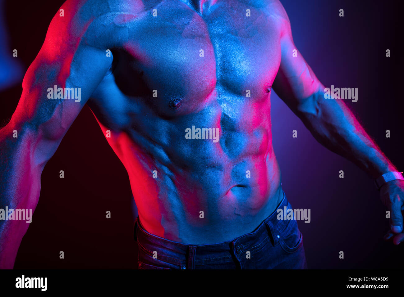Muscular of a body building trainer man. Male, strong Stock Photo Alamy