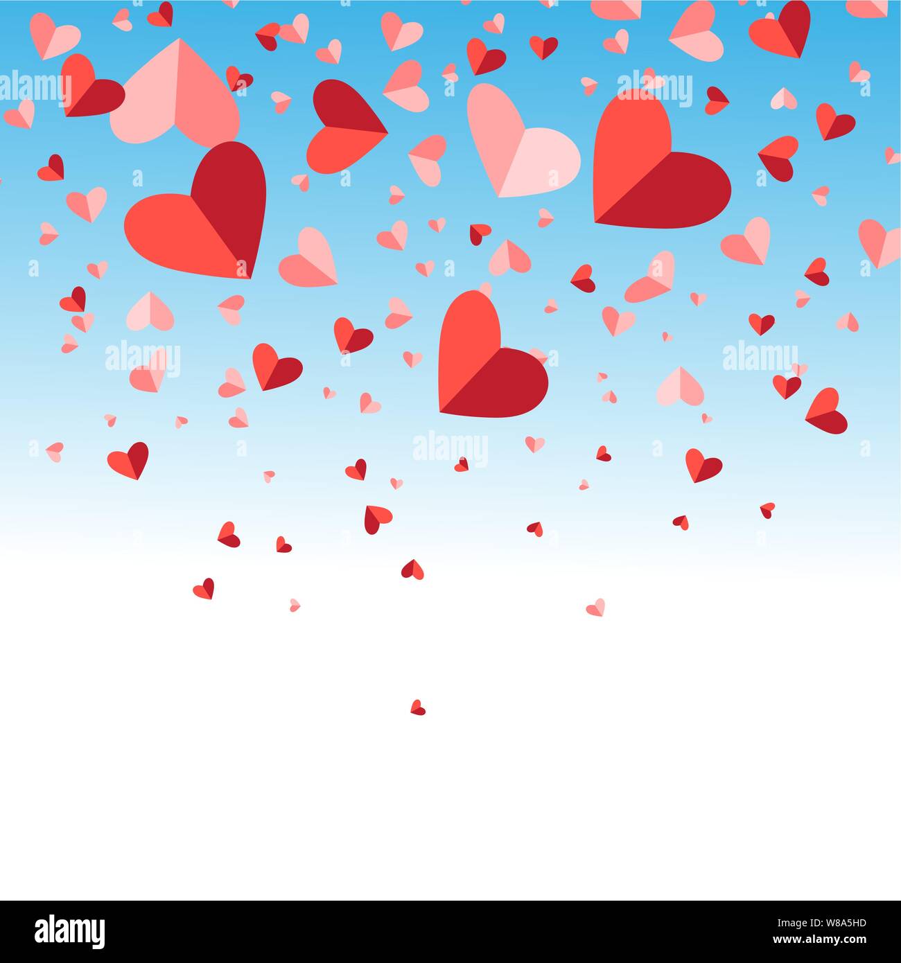 Festive bright vector background for Valentine's Day with red hearts ...