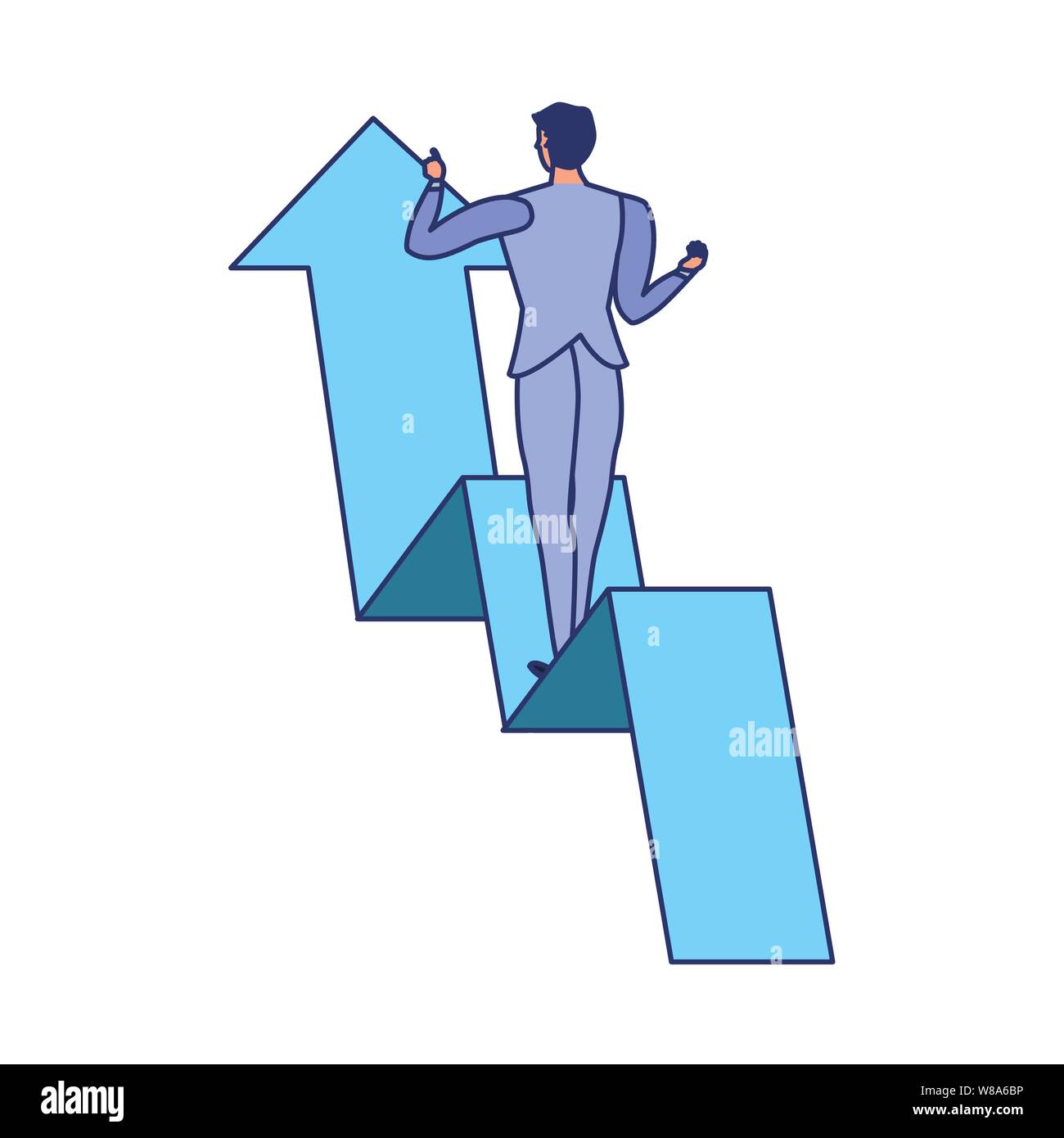 business man elegant with arrow up vector illustration design Stock ...