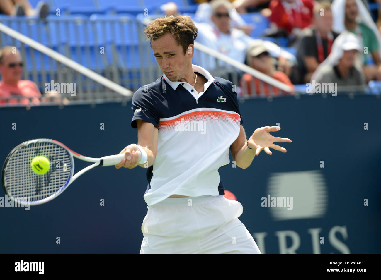 Montreal, Quebec, Canada. 8th Aug, 2019. DANILL MEDVEDEV of Russia in his  third round match v C. Garin in the Rogers Cup tennis tournament in Montreal  Canada. Credit: Christopher Levy/ZUMA Wire/Alamy Live