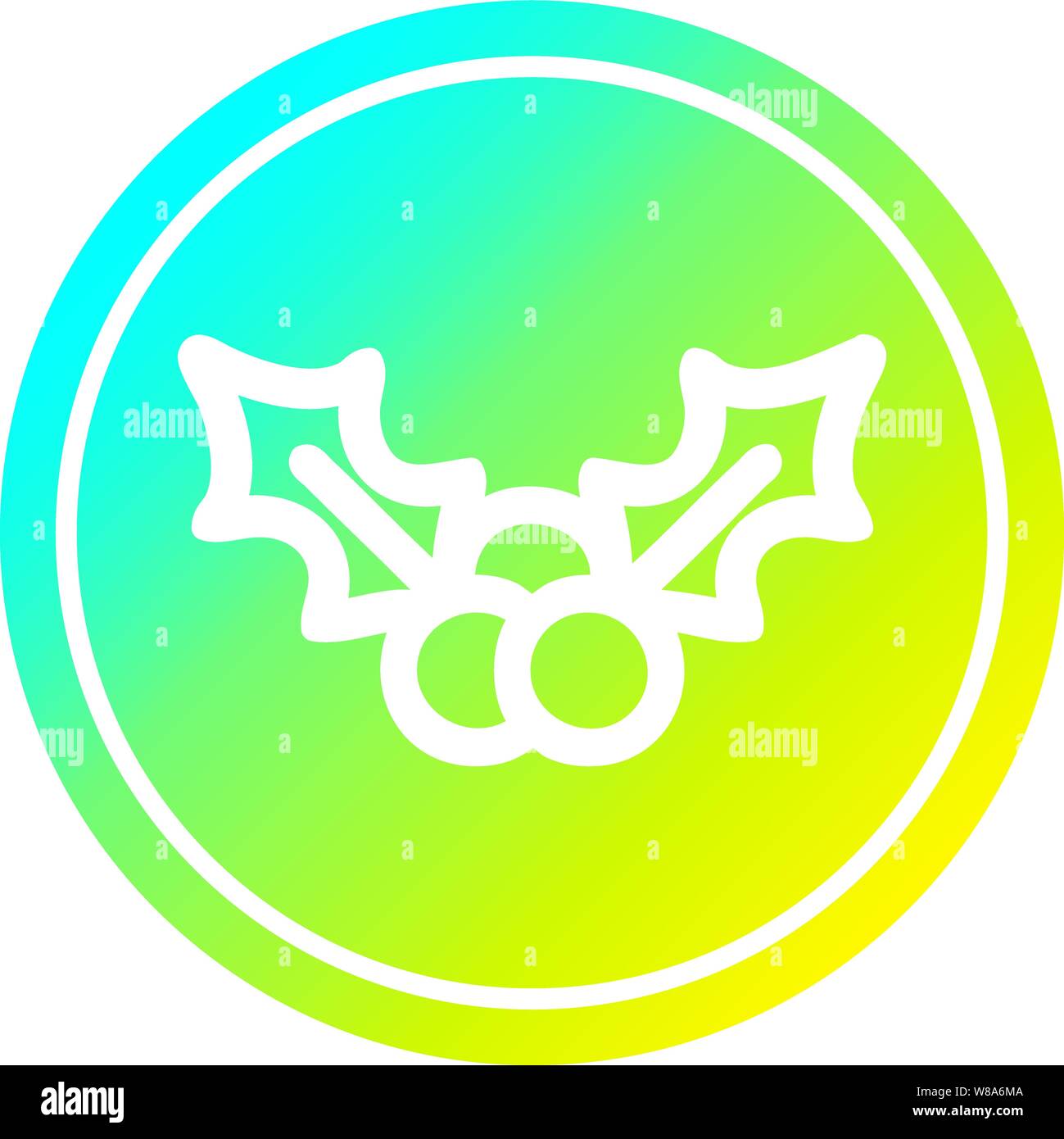 christmas holly circular icon with cool gradient finish Stock Vector ...