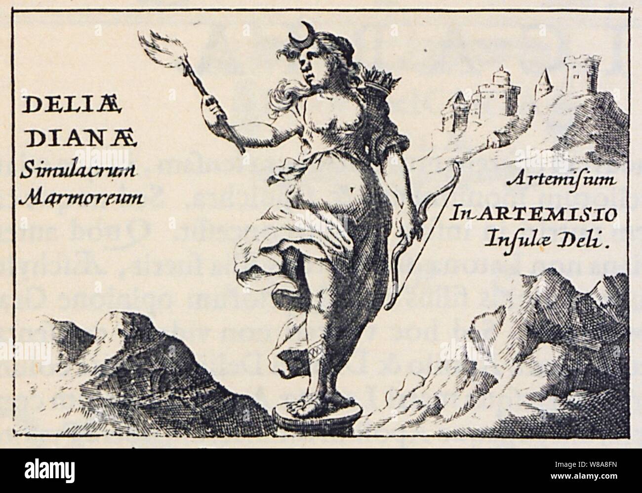 Deliae Dianae simulacrum marmoreum‥A6 - Laurenberg Johann - 1661. Stock Photo