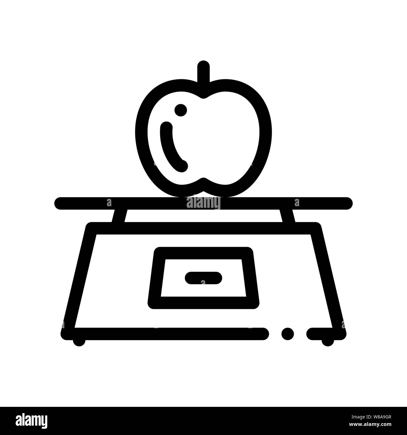 Healthy Food Fruit Apple Vector Thin Line Icon Stock Vector Image & Art ...