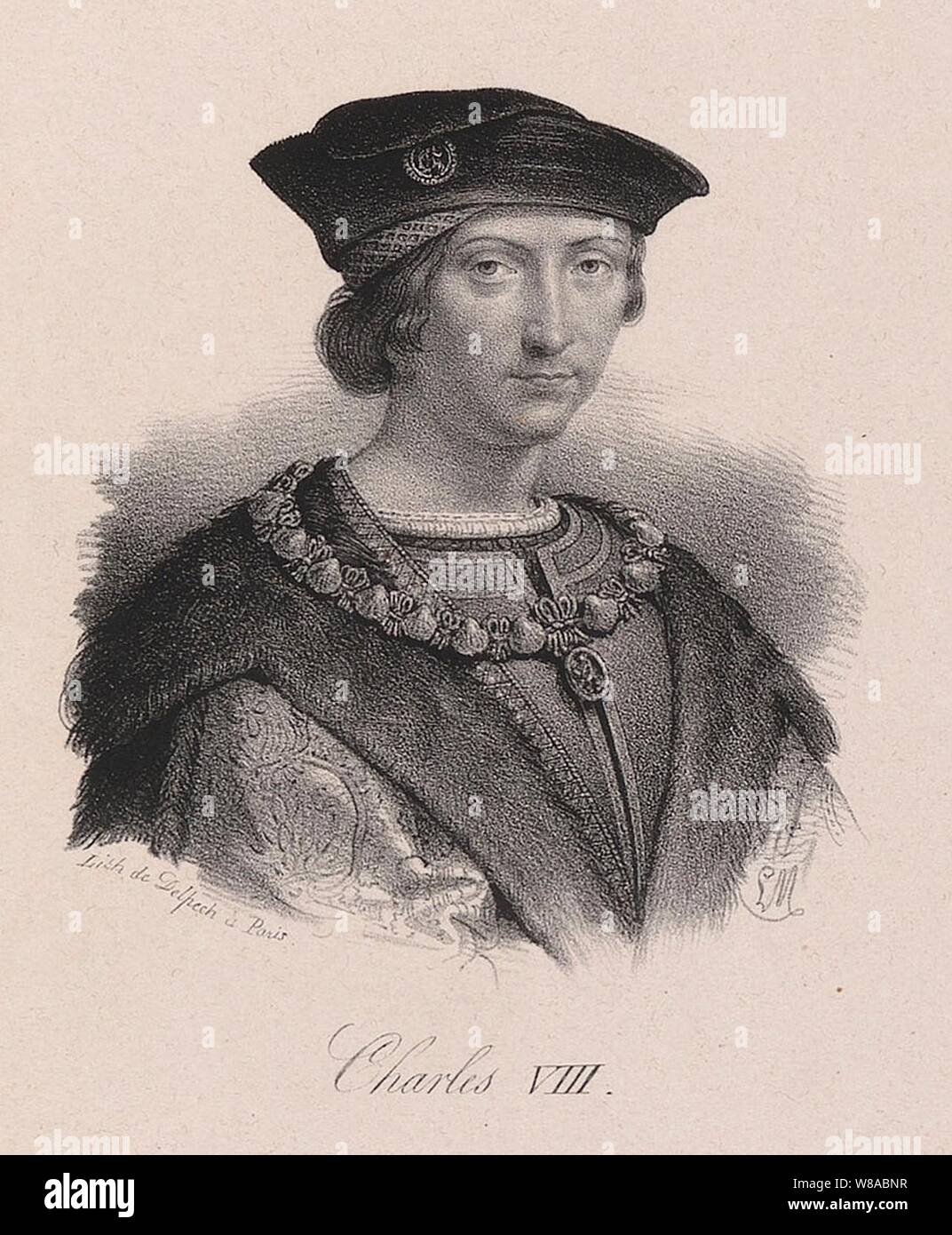 Delpech - Charles VIII of France. Stock Photo