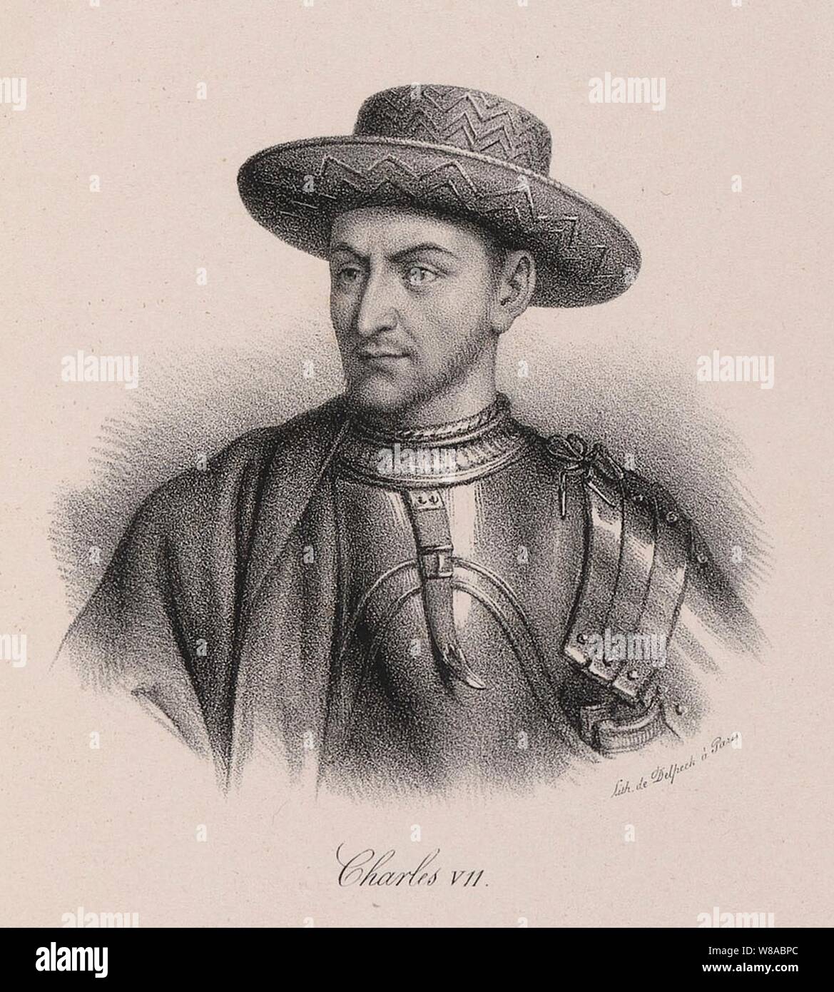 Delpech - Charles VII of France. Stock Photo