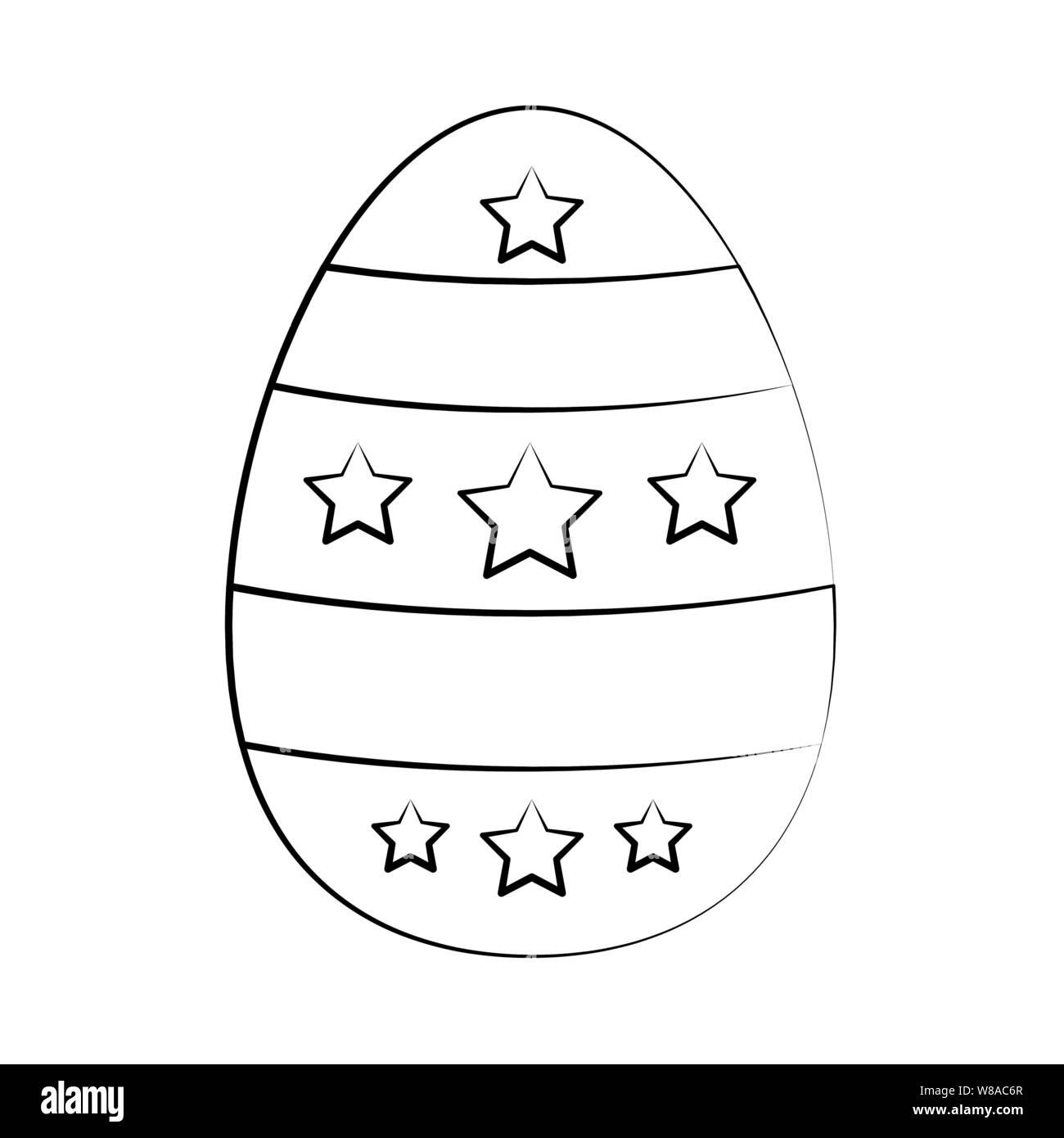 easter happy tradition celebration cartoon drawing in black and white