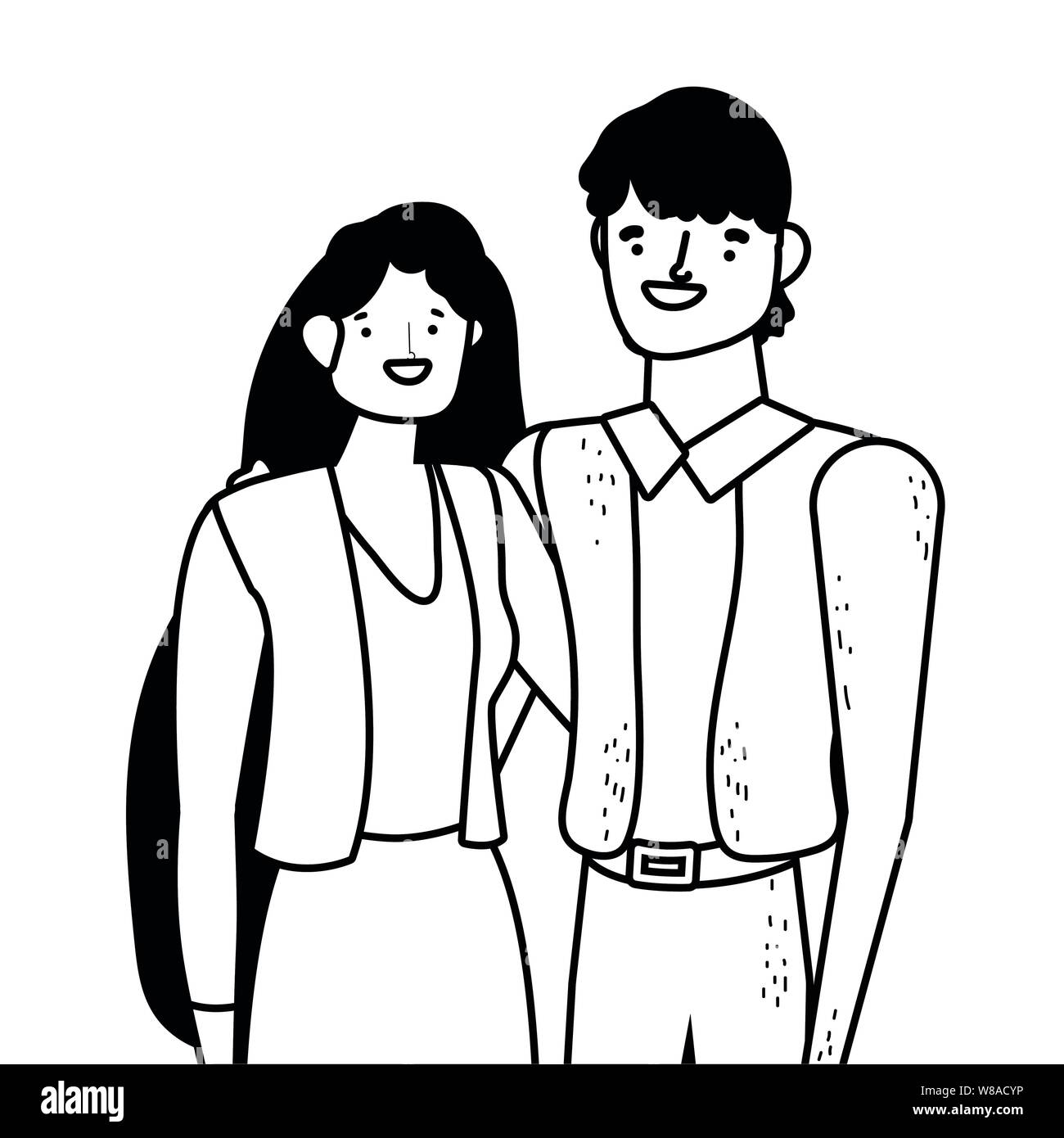 Couple of woman and man cartoon design, Relationship love romance ...